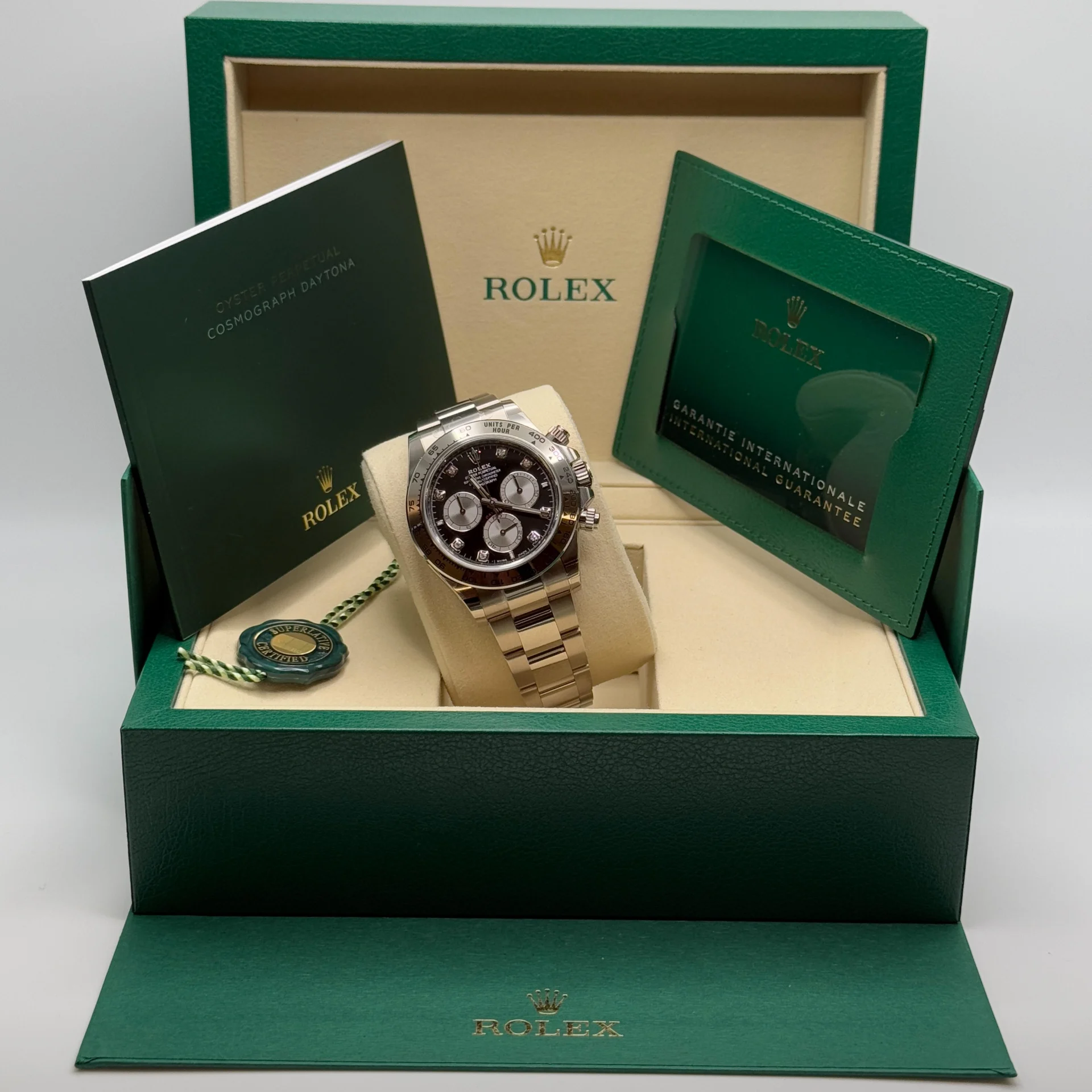 [Super Clone]ROLEX Daytona White Gold/Black/Oyster m126509-0001