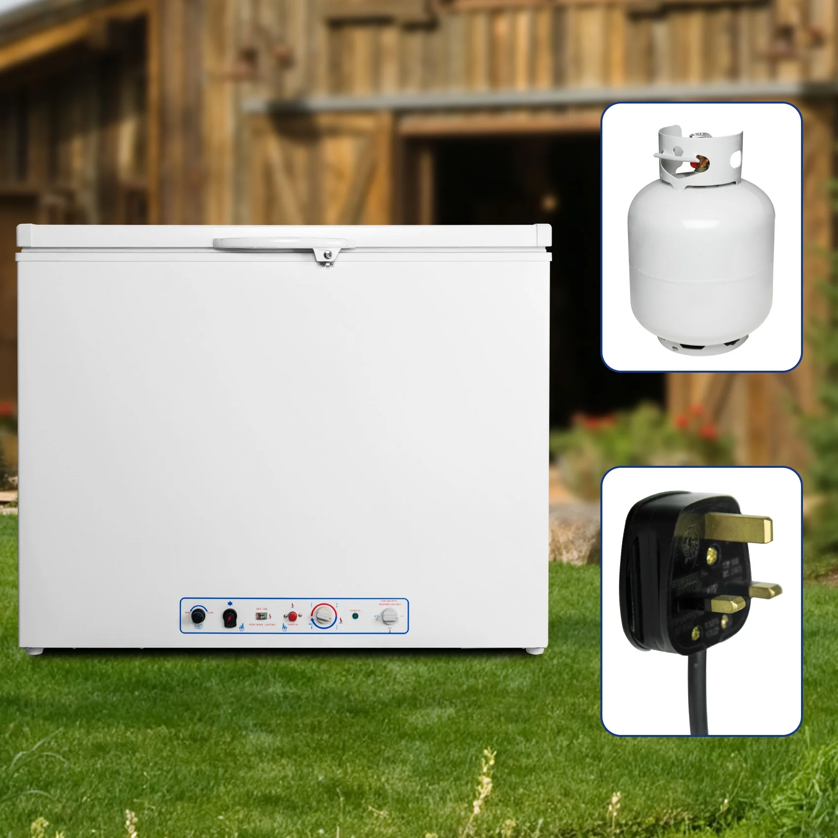 7 Cu ft Propane Chest Freezer, LPG/110V 2 Way Freezer Off Grid Lock and Top Door for Outdoor White - Image 3