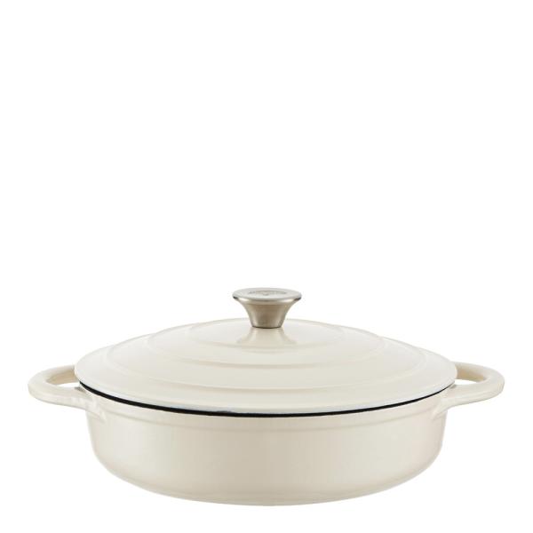 Lav støpejernsgryte 28 cm 2,5L krem