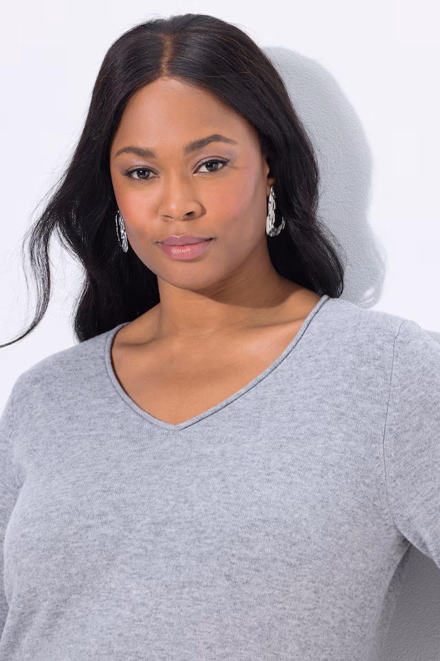 Rolled Edge Long Sleeve Merino Sweater