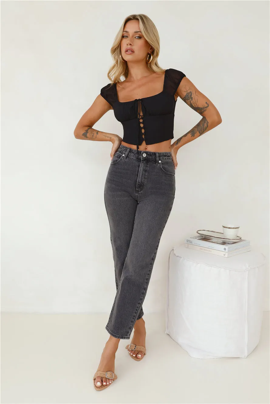 ABRAND Venice Straight Bobbi Jeans Washed Black