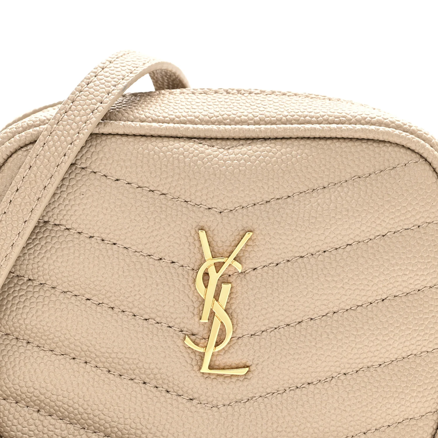 Grain De Poudre Matelasse Monogram Baby Lou Camera Bag Dark Beige