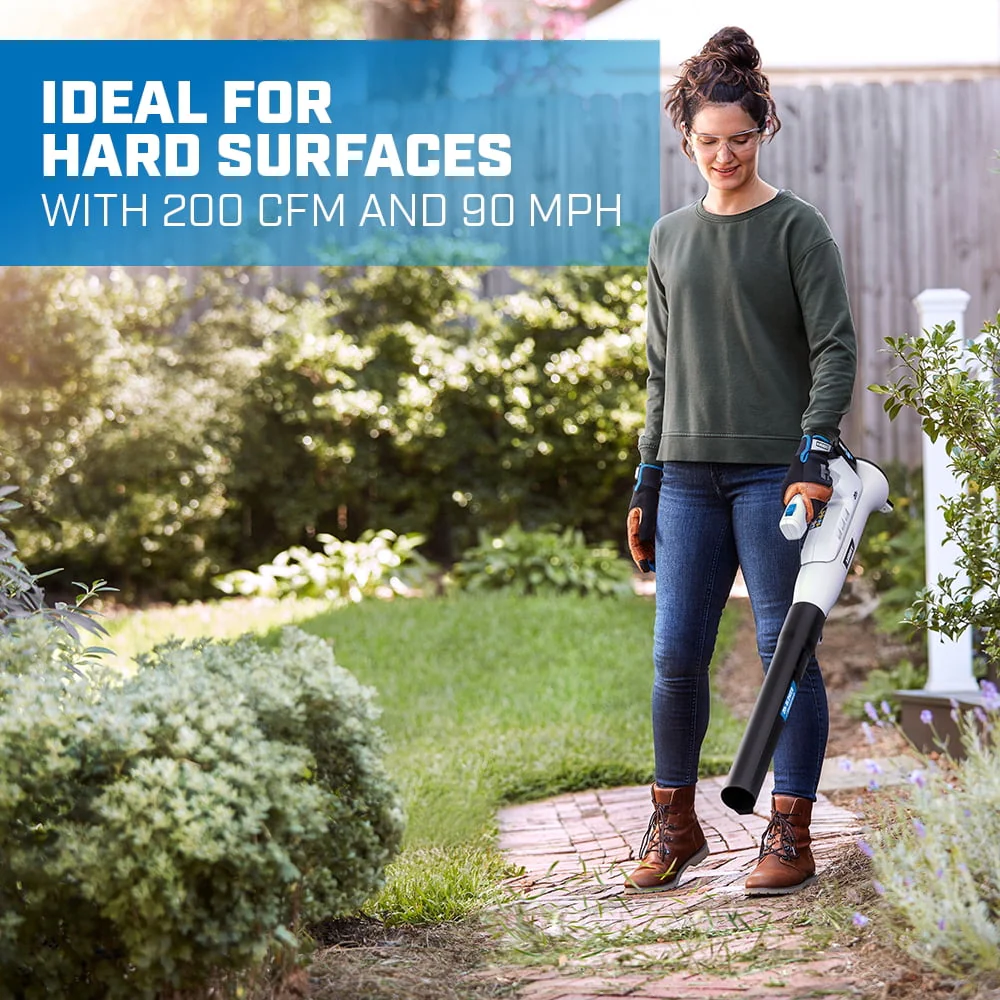 20 Volt 10 inch String Trimmer/Bazooka Leaf Blower Combo Kit, (1) 2 0Ah Lithium Ion Battery Image 2
