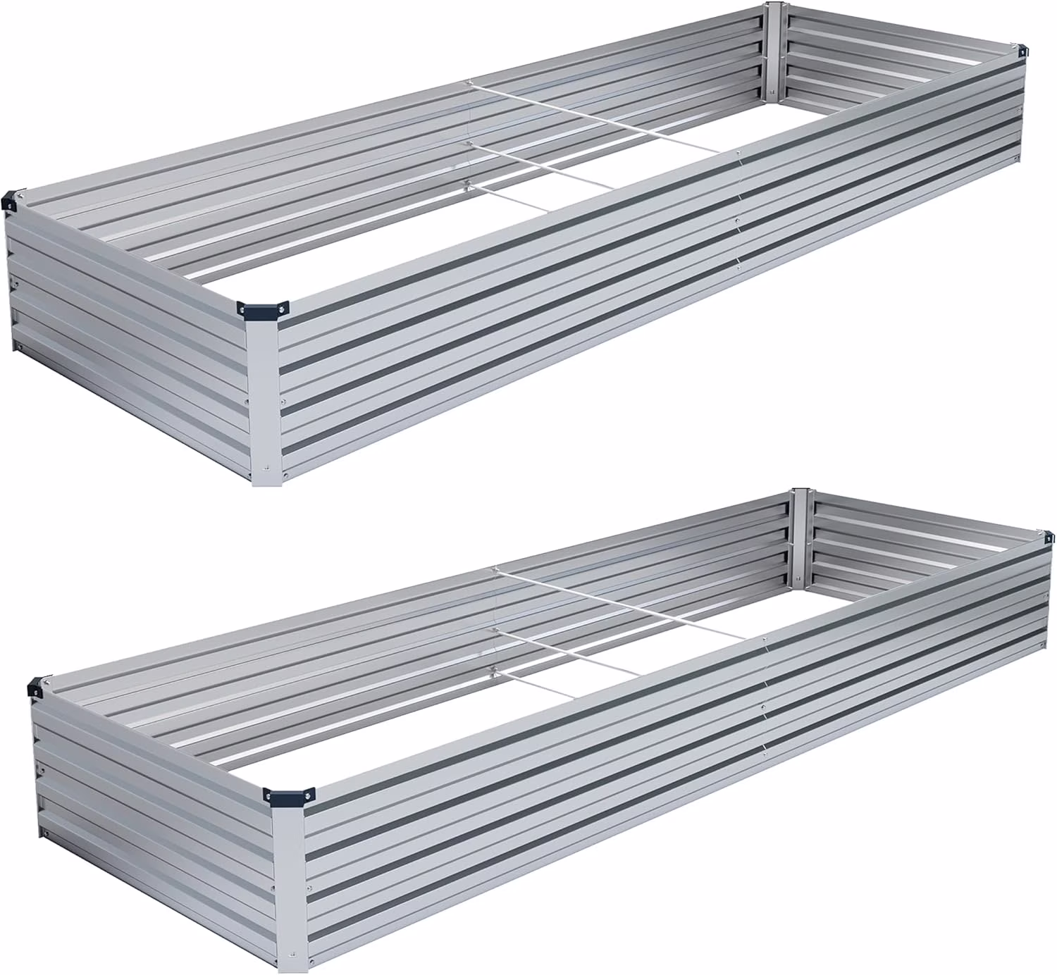 2PCS 12x4x1FT Galvanized Raised Garden Bed Kit,Vegetable Boxes-Rectangle Metal Flower Box,Large Planter Raised Beds Outdoor Garden for Planting,Fruit,Herb-Black(12x4x1(2PCS)/Black) - Image 3