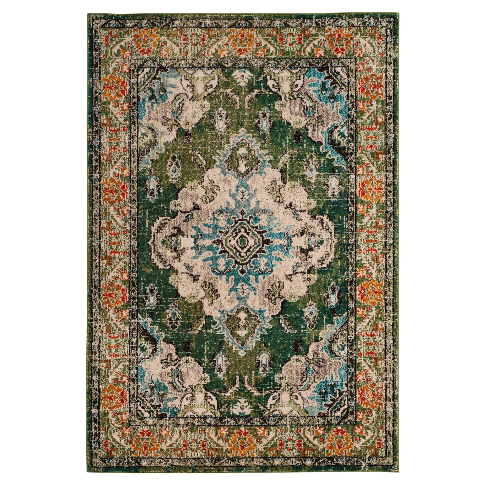 Safavieh Monaco Toria Traditional Area Rug or Runner, Forest Green/Light Blue