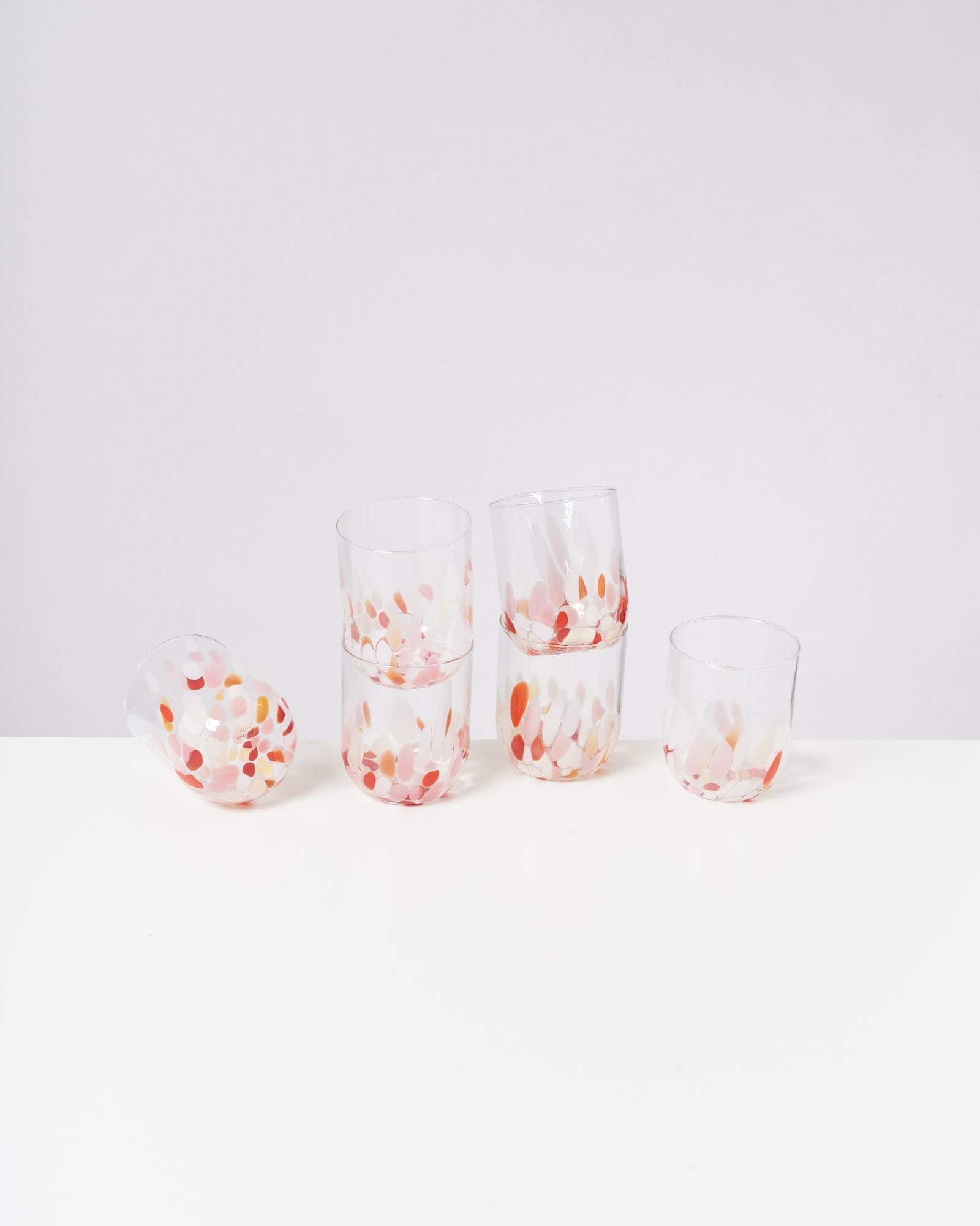 ALEGRIA - LARGE GLASS ROSÉ CORAL SET OF 6