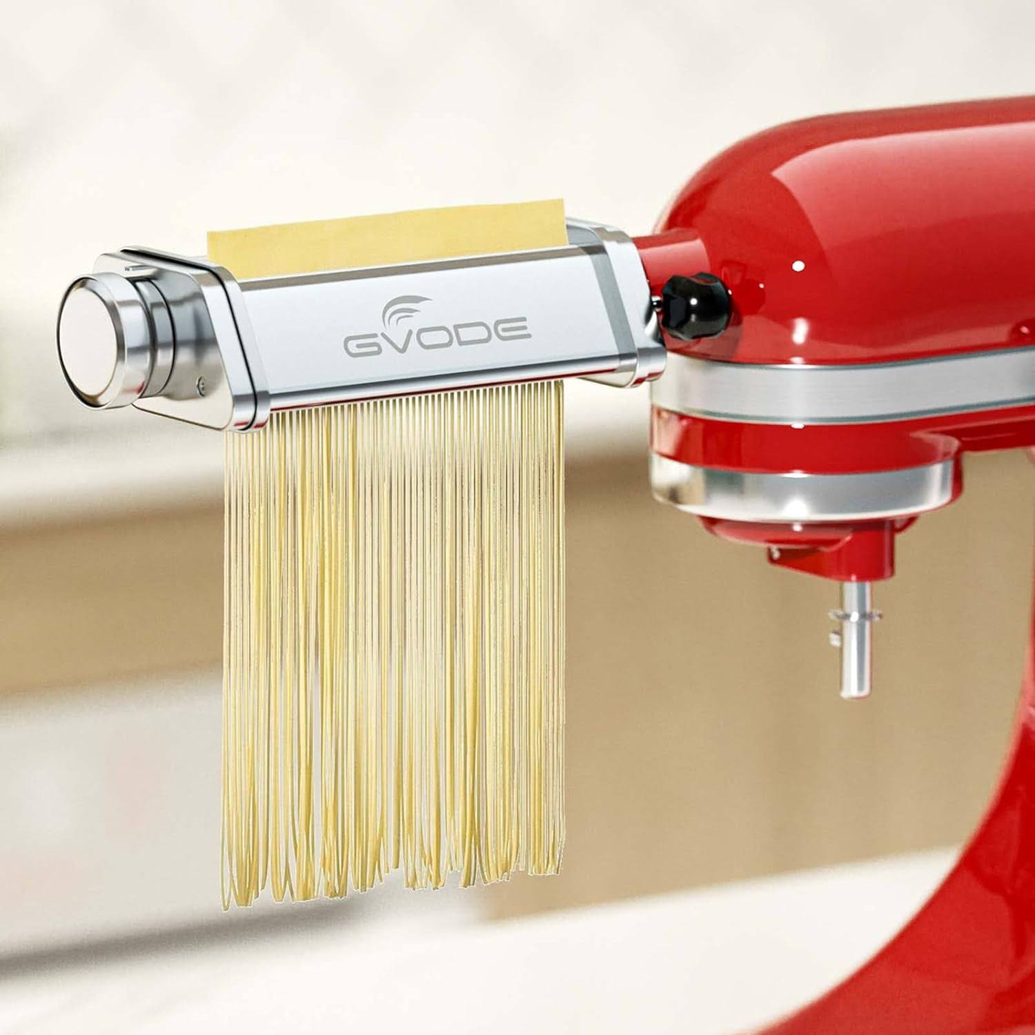 Gvode 3-Piece Pasta Roller and Cutter Set for KitchenAid Stand Mixers,Stainless Steel