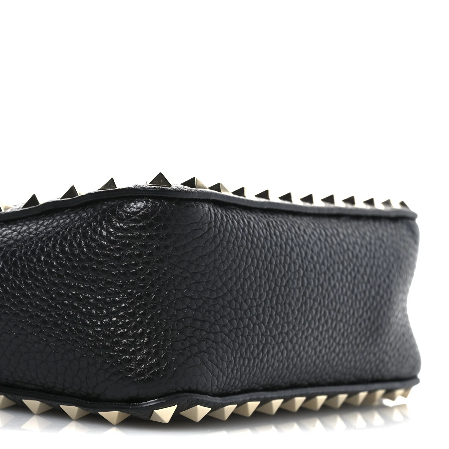 Pebbled Calfskin Mini Rockstud Flip-Lock Messenger Bag Black