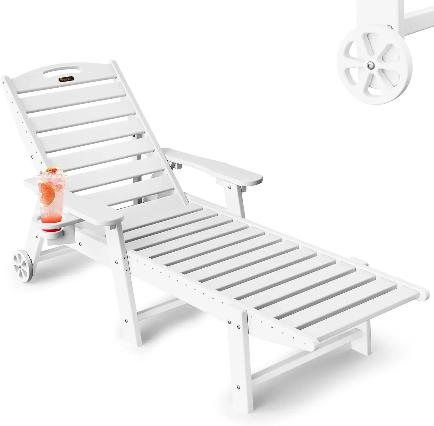 Chaise longue d'extérieur en PEHD 6 positions
