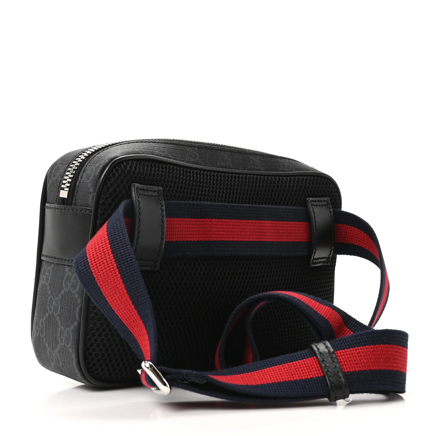 Soft GG Supreme Monogram Web Belt Bag Black Grey