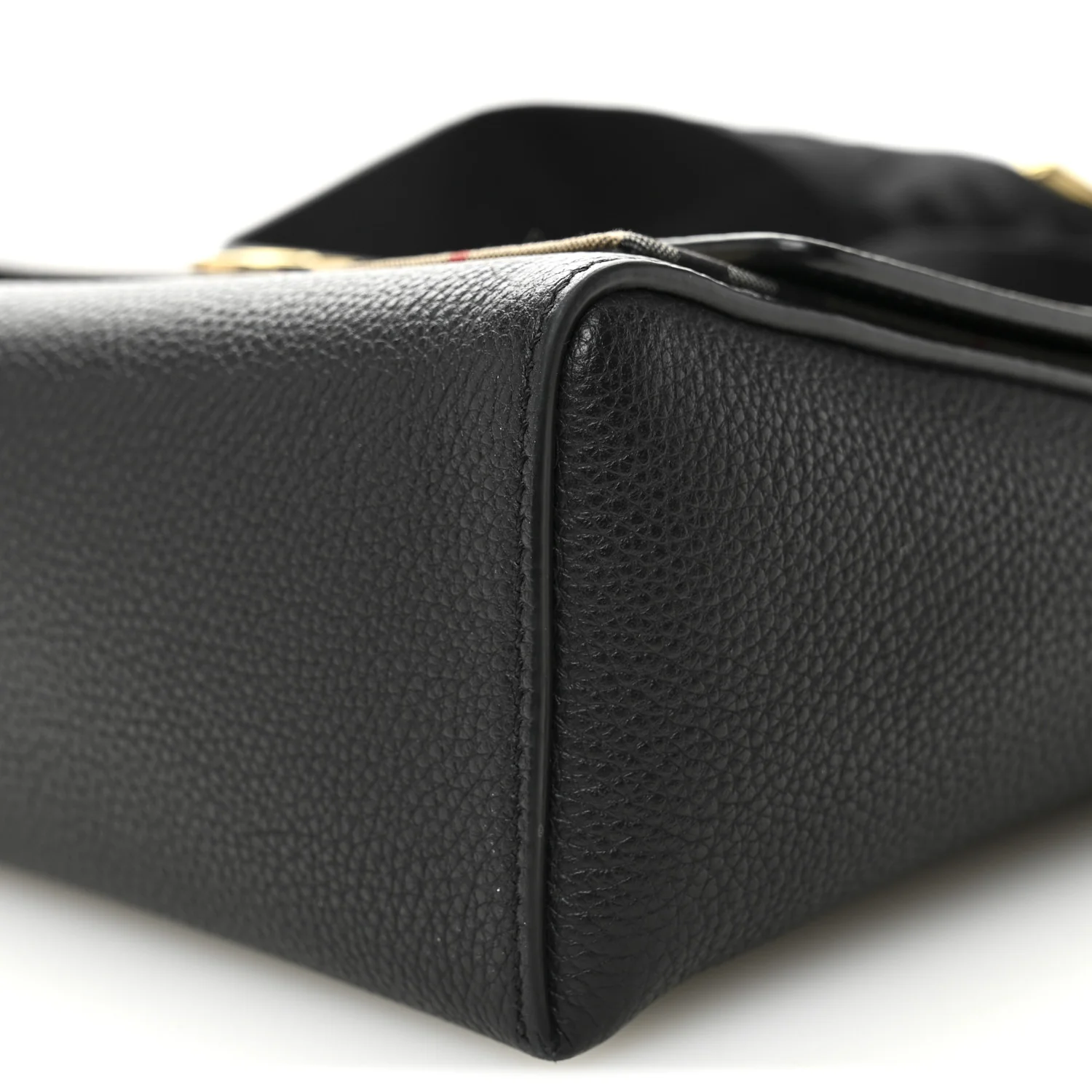 Coated Canvas Calfskin Vintage Check Medium Note Crossbody Bag Black