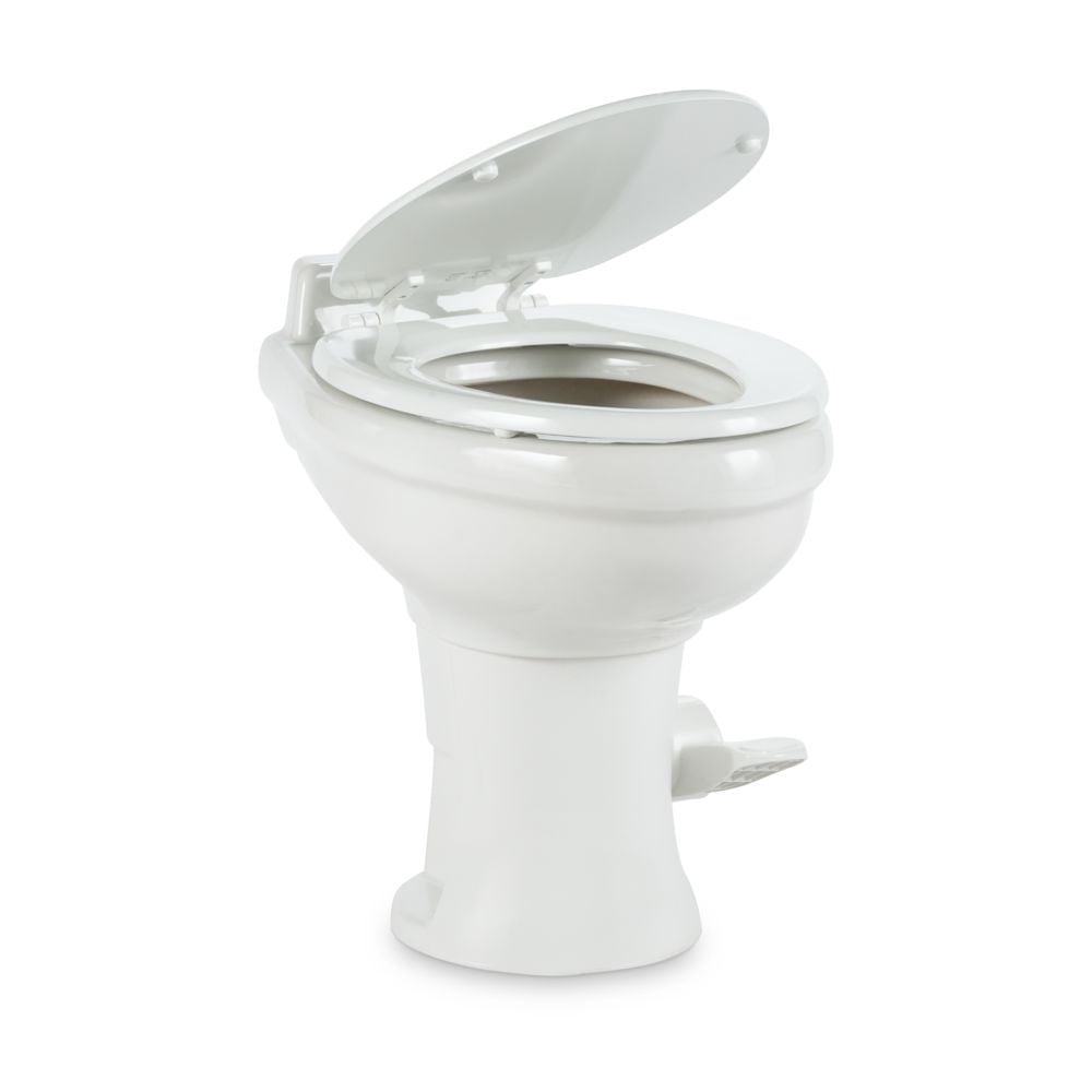 320 RV Toilet | White | 302320081 | Standard Height | Gravity Toilet | Elongated Ceramic Bowl | Flush with Foot Pedal | For RVs. Trailers. and Outdoor Campers - Image 6