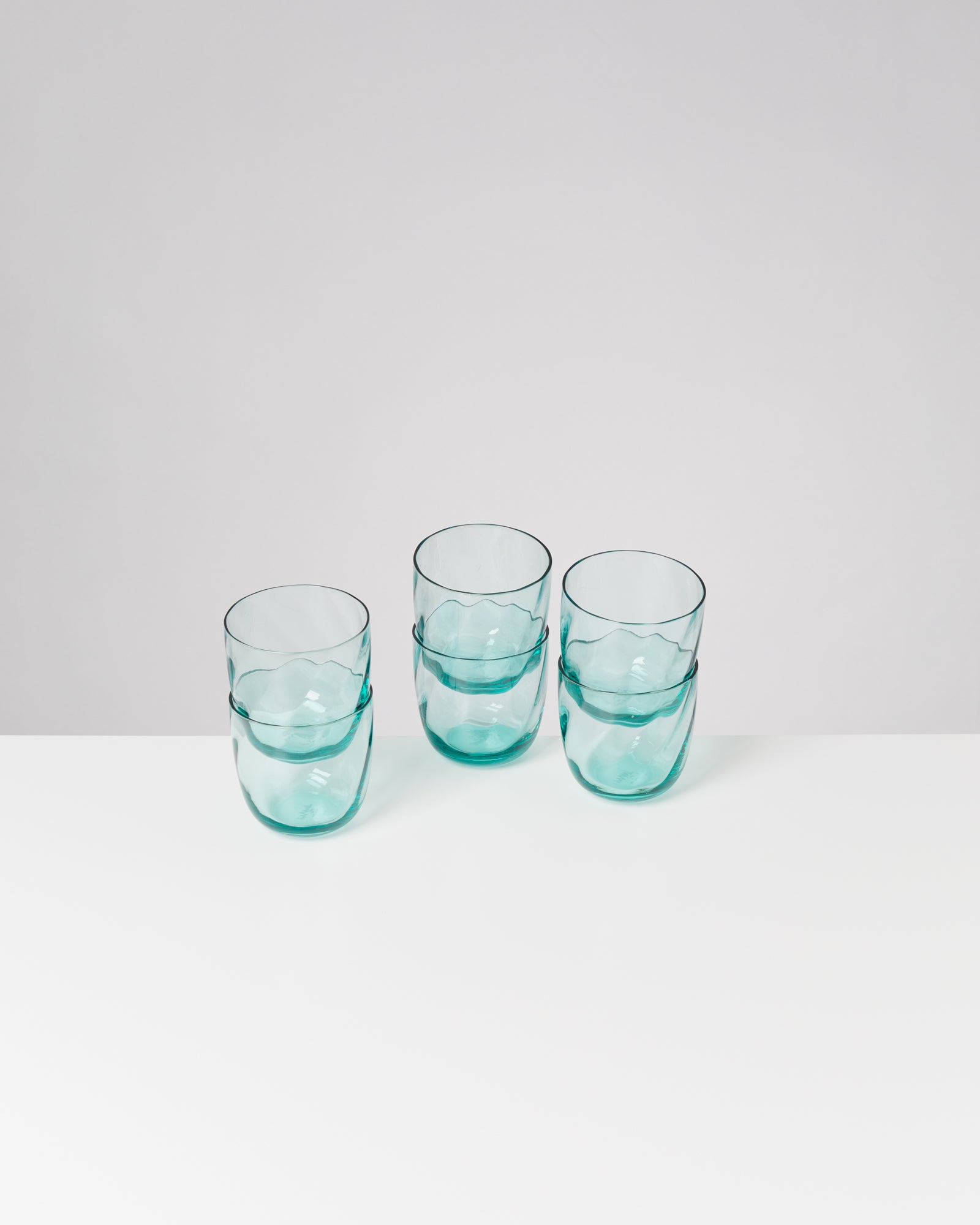 CALMA - SMALL GLASS SWIRL GREEN SET OF 6