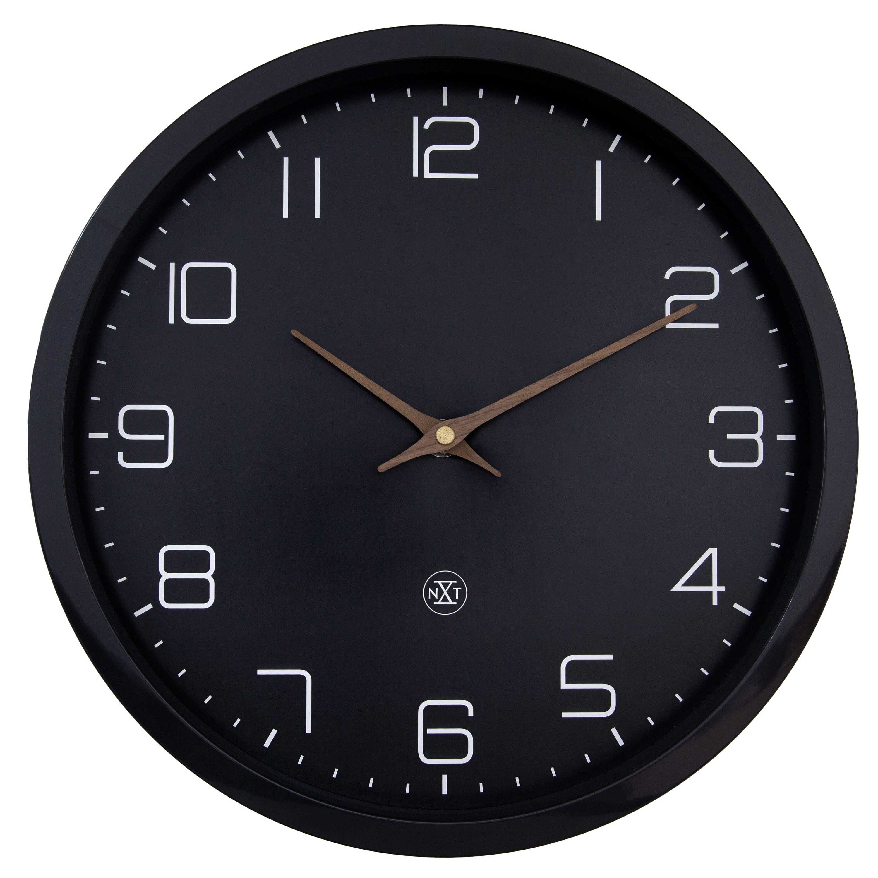 NeXtime - Wandklok 30cm - Stil - Zwart - Papier & Bioplastic - nXt