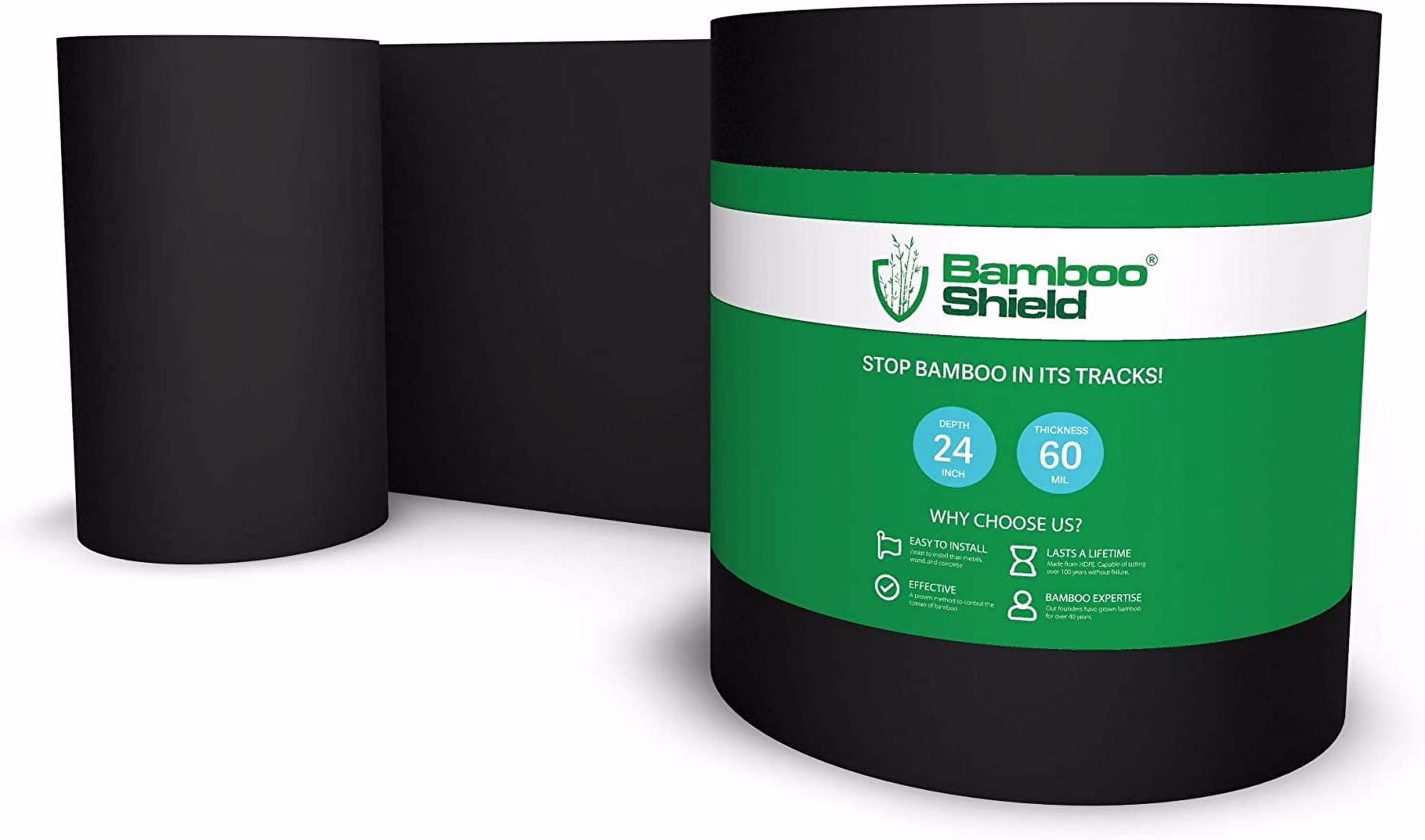 40 feet Long x 24 inch x 60 mil Bamboo Root Barrier/Water Barrier(24 inch deep x 60 mil thick/40')