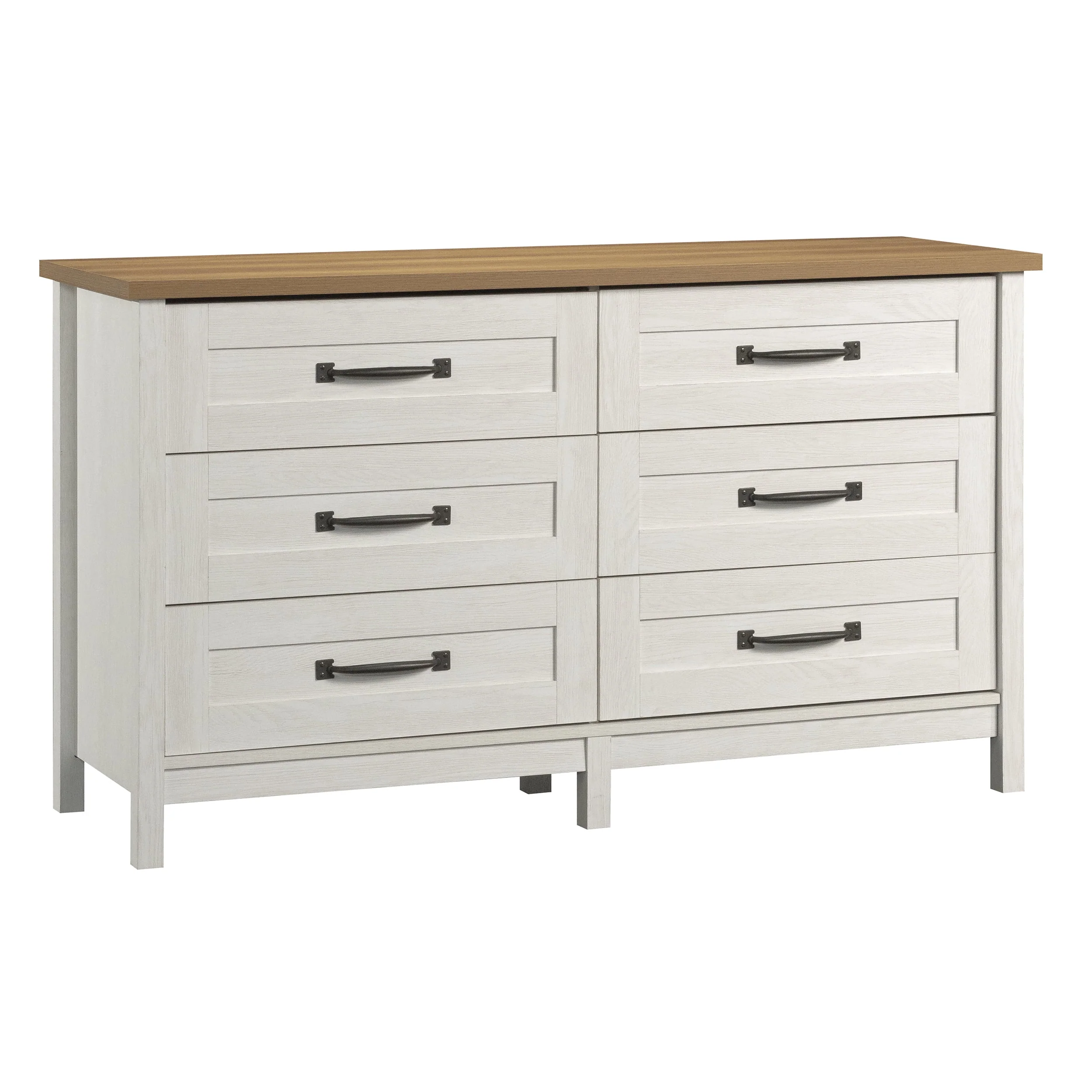 Better Homes & Gardens Modern Farmhouse 6-Drawer Dresser, Rustic White Finish