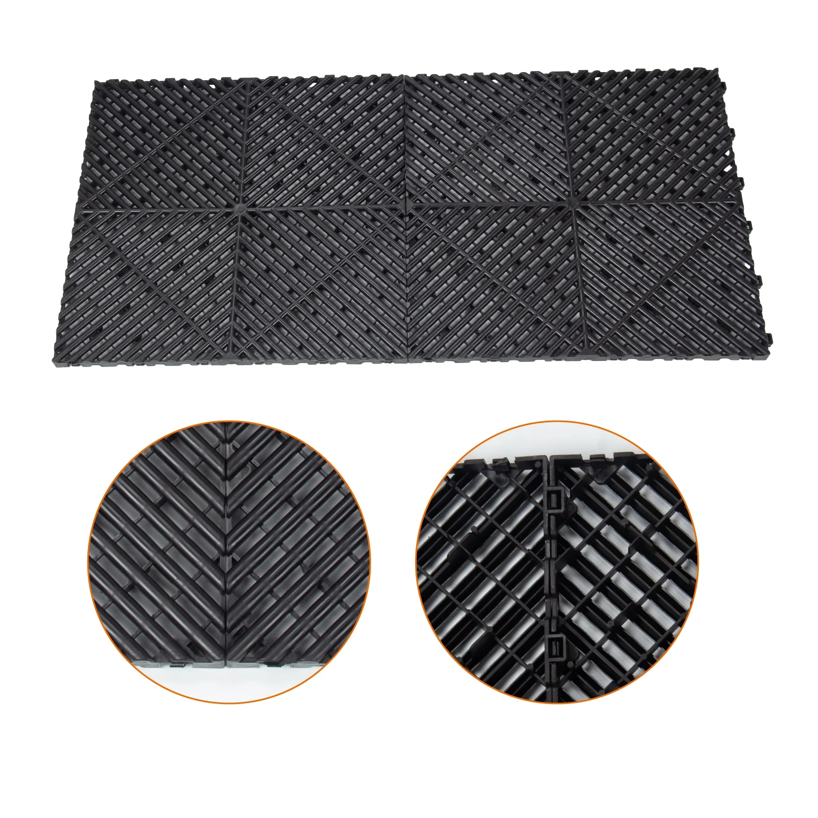 Garage Floor Tiles Interlocking 15.75x15.75 in 50pcs Garage Flooring Tiles Black(Black 50Pcs) - Image 9