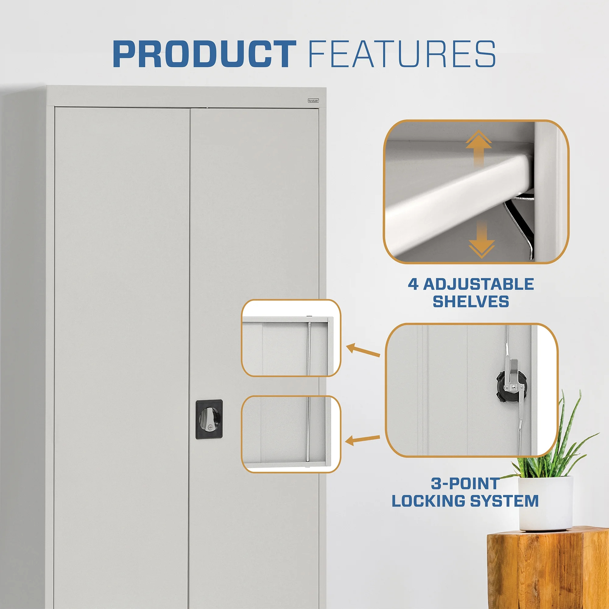 Elite Series Steel Freestanding Garage Cabinet in Dove Gray (36 in. W x 72 in. H x 18 in. D)(Dove Gray) - Image 9