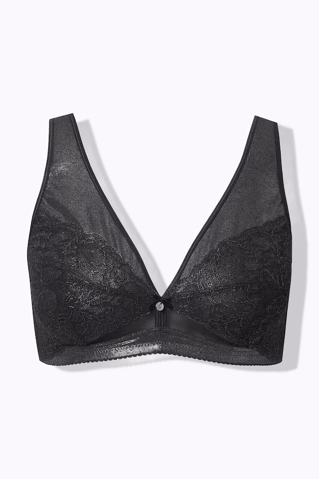 Metallic Lace Relief Bra