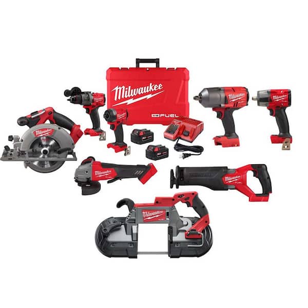 M18 FUEL 18-Volt Lithium Ion Brushless Cordless Combo Kit 6-Tool with 1/2 in. High Torque Impact Wrench and Band Saw-Instock
