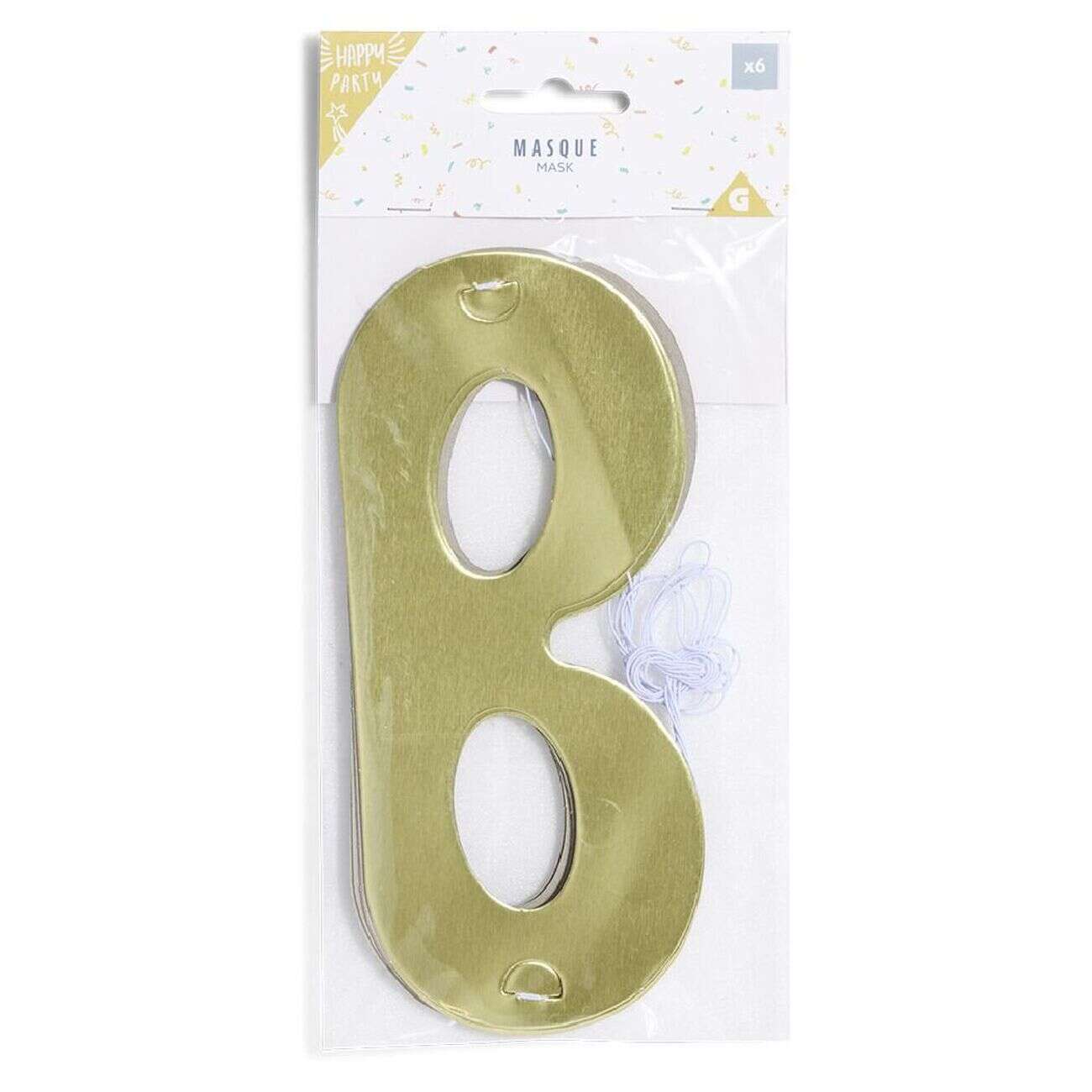 Masque en papier x6 - 2 modèles