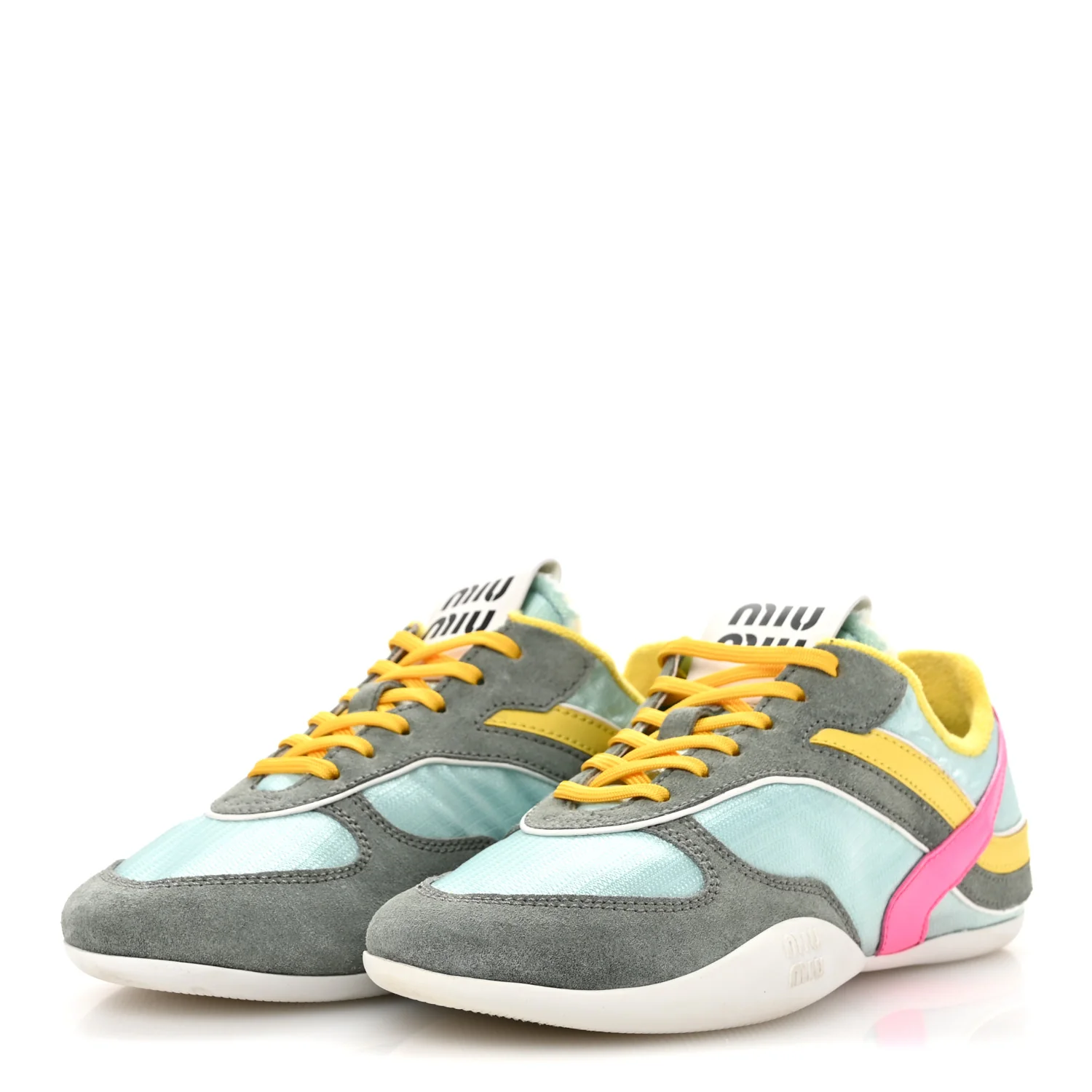 Technical Fabric Suede Gymnasium Sneakers 37 Anise Fuchsia