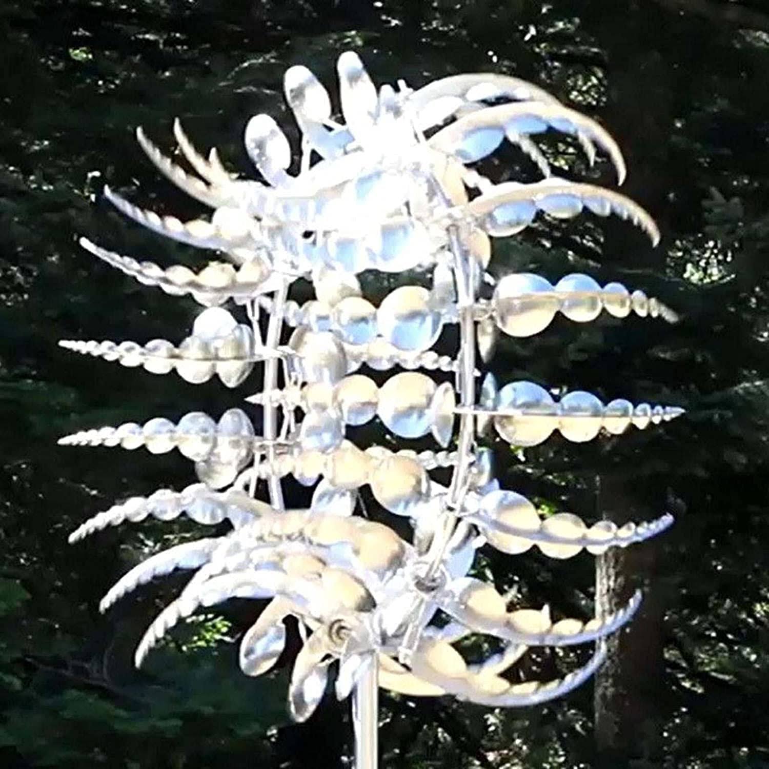 Unique and Magical Metal Windmill - 3D Wind Kinetic Sculpture - Wind Catchers Metal Outdoor Patio Decoration - Metal Wind Spinners Suitable for