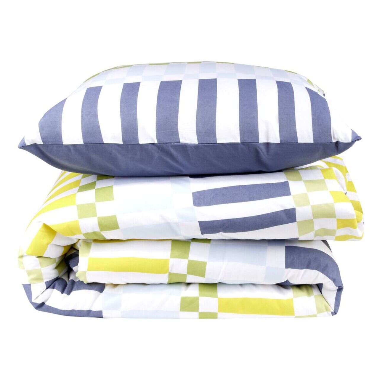 Parure de lit 1 personne 140x200cm coton graphique et fleuri (2 modèles)