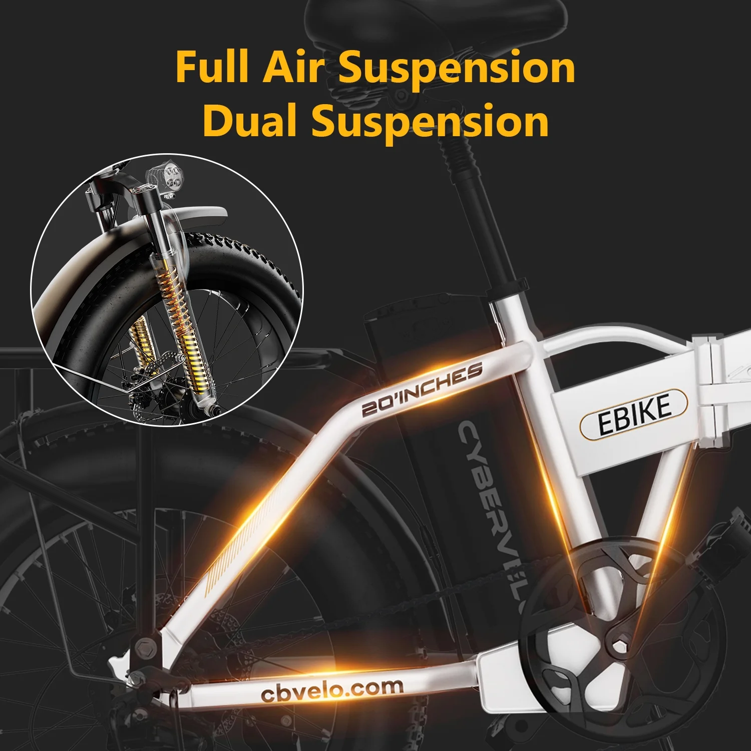 1000W Foldable ebike for adult 80+miles 28+mph battery removable 20 inch fat tyre ebike for all terrain - Image 6