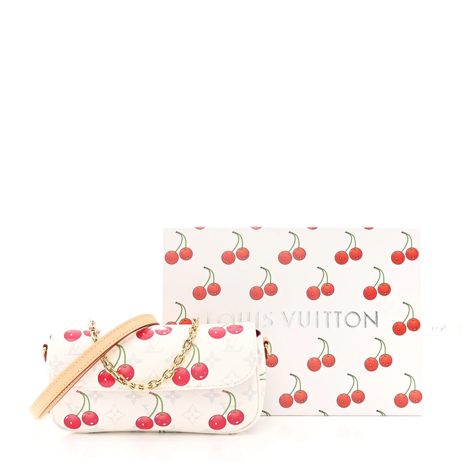 LV X TM Monogram Cerises Ivy Wallet On Chain White