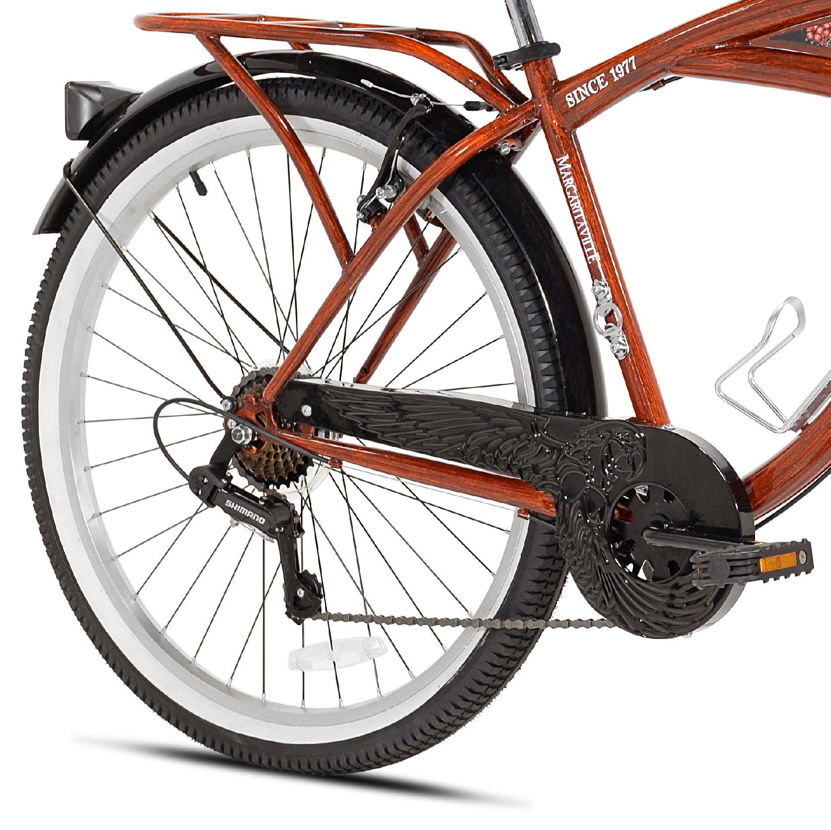 26" Men's Cruiser Bike, Wood Grain Color Image 4