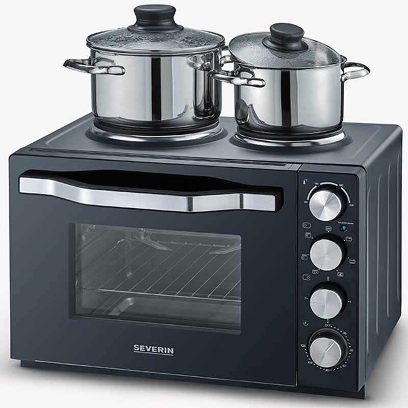 Elektrisk ovn med 2 plater TO2074 30L 2500W svart