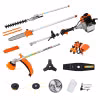 RONSHIN Multi-Functional Trimming Tool with String Trimmer Brush Cutter Pole Saw Full Crank Shaft Design 56CC 2-Cycle Garden Tool