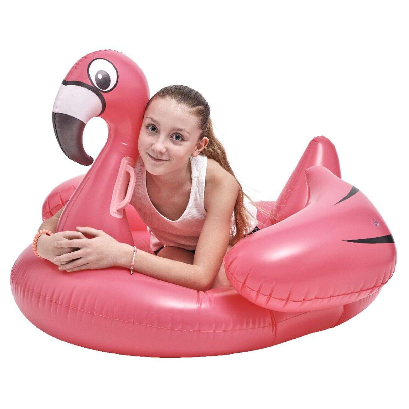 Île gonflable flamant rose