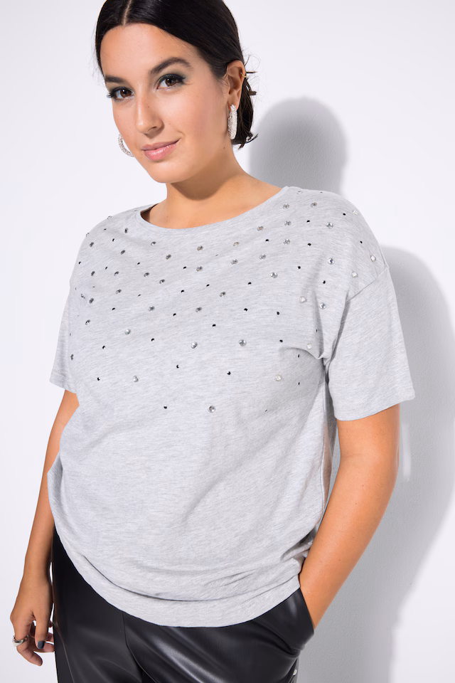 Metallic Studded Short Sleeve Tee