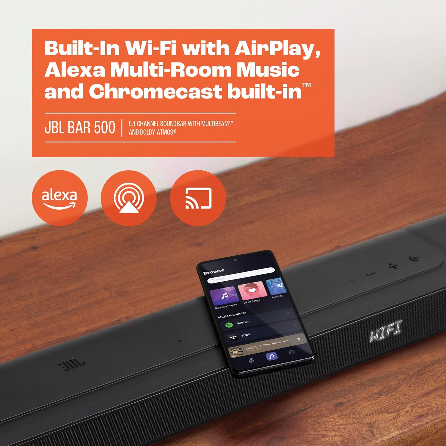JBL Bar 500: 5.1-Channel soundbar with MultiBeam™ and Dolby Atmos®  Black