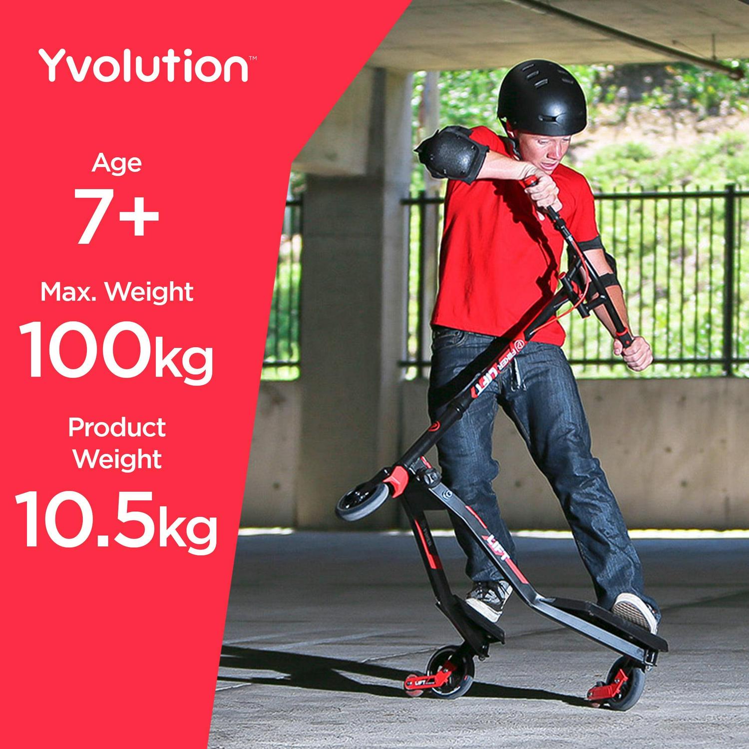 Y Fliker Lift | The Original Swing Wiggle Carving Scooter for Kids Age 7+ (Red) - Image 5