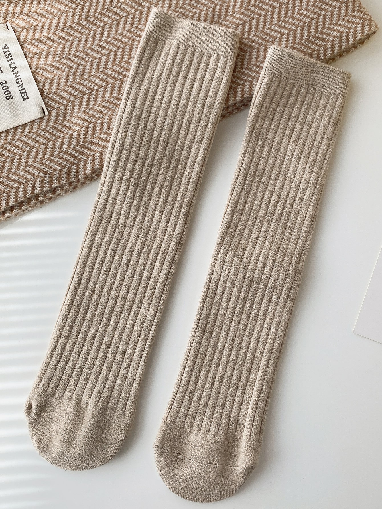 Chaussettes montantes unies