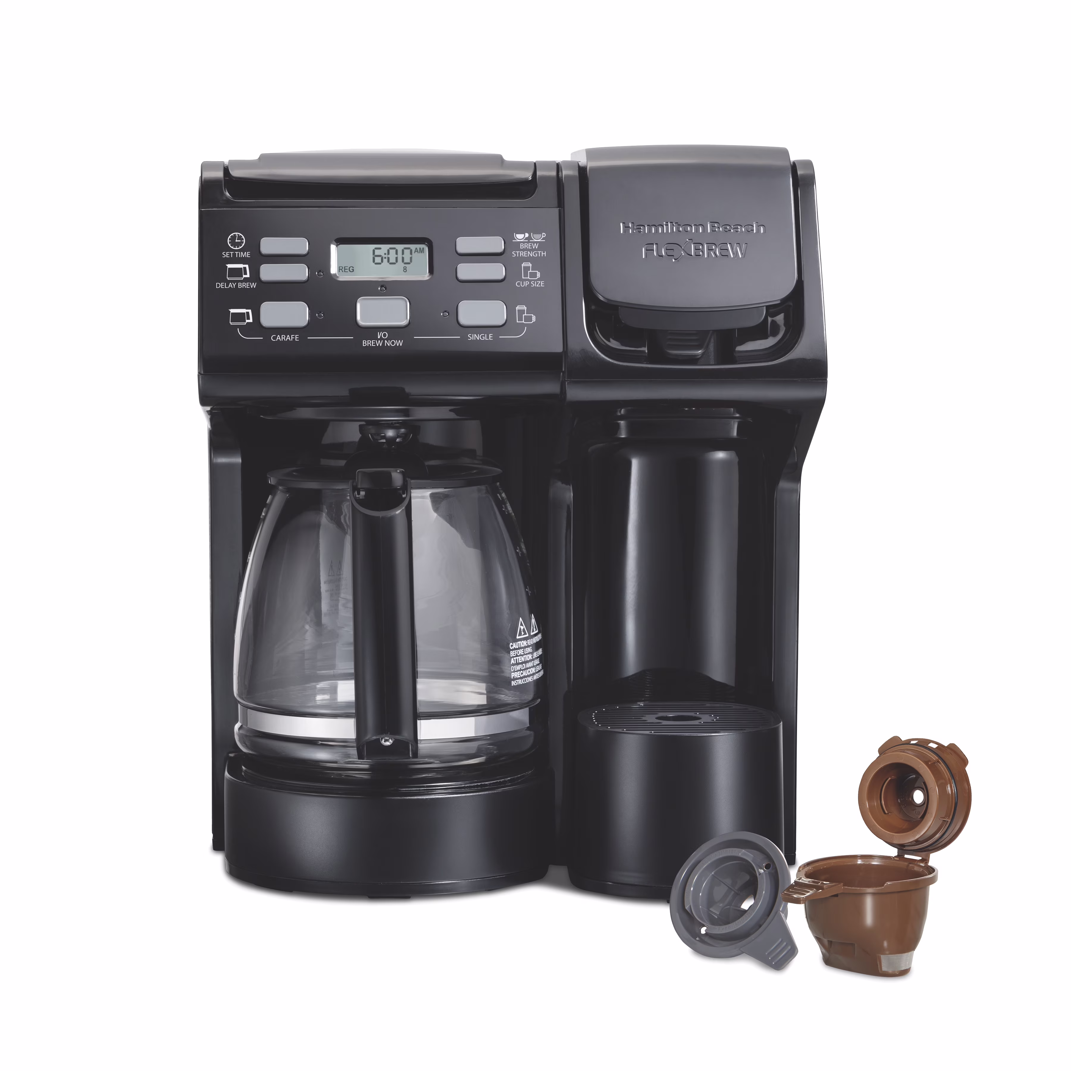FlexBrew Coffee Maker, K Cup Pod Compatible Single Serve Coffee Maker 12-Cup Coffee Pot, Black(Black)
