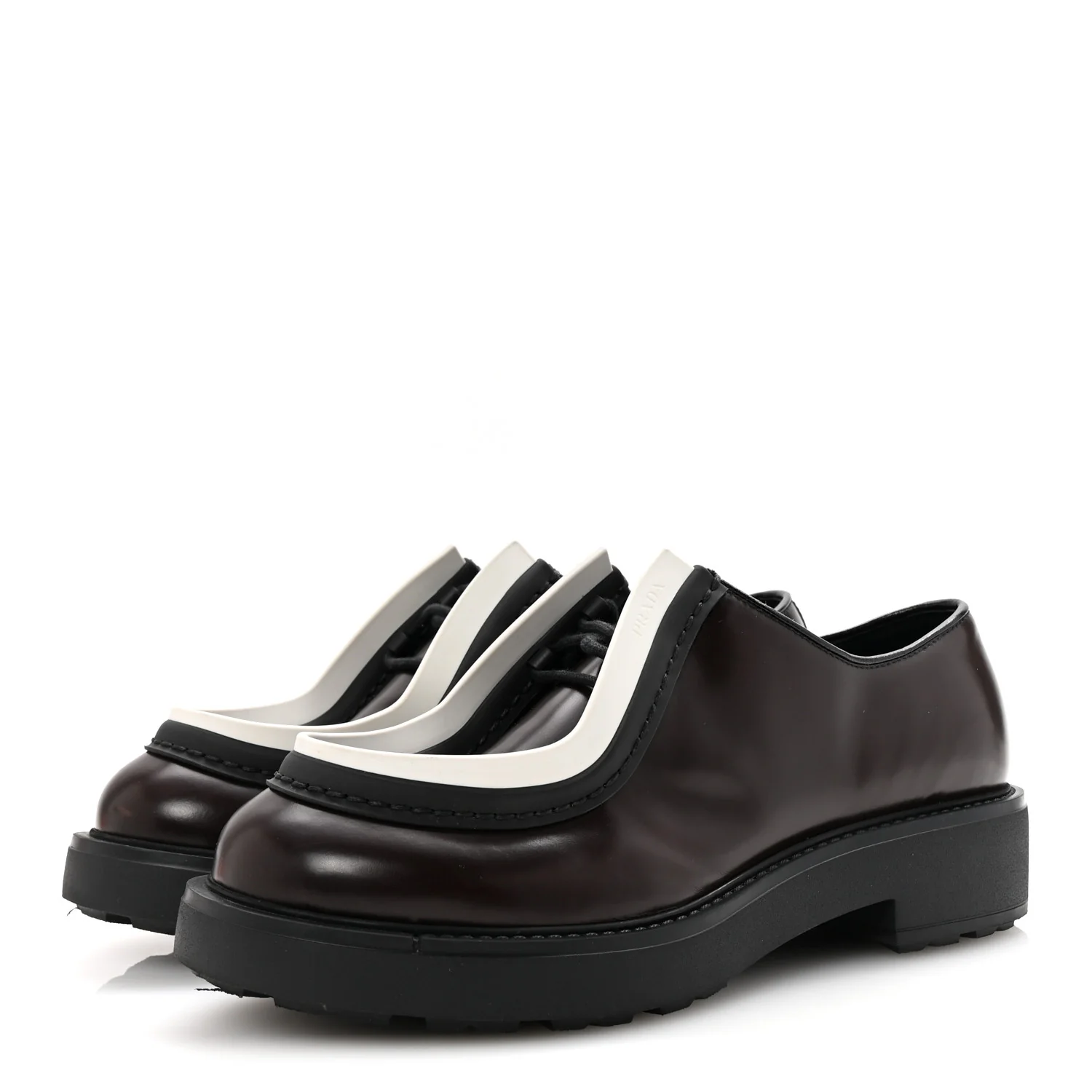 Spazzolato Rois Monolith 55mm Derby Loafers 8 Dark Brown Black
