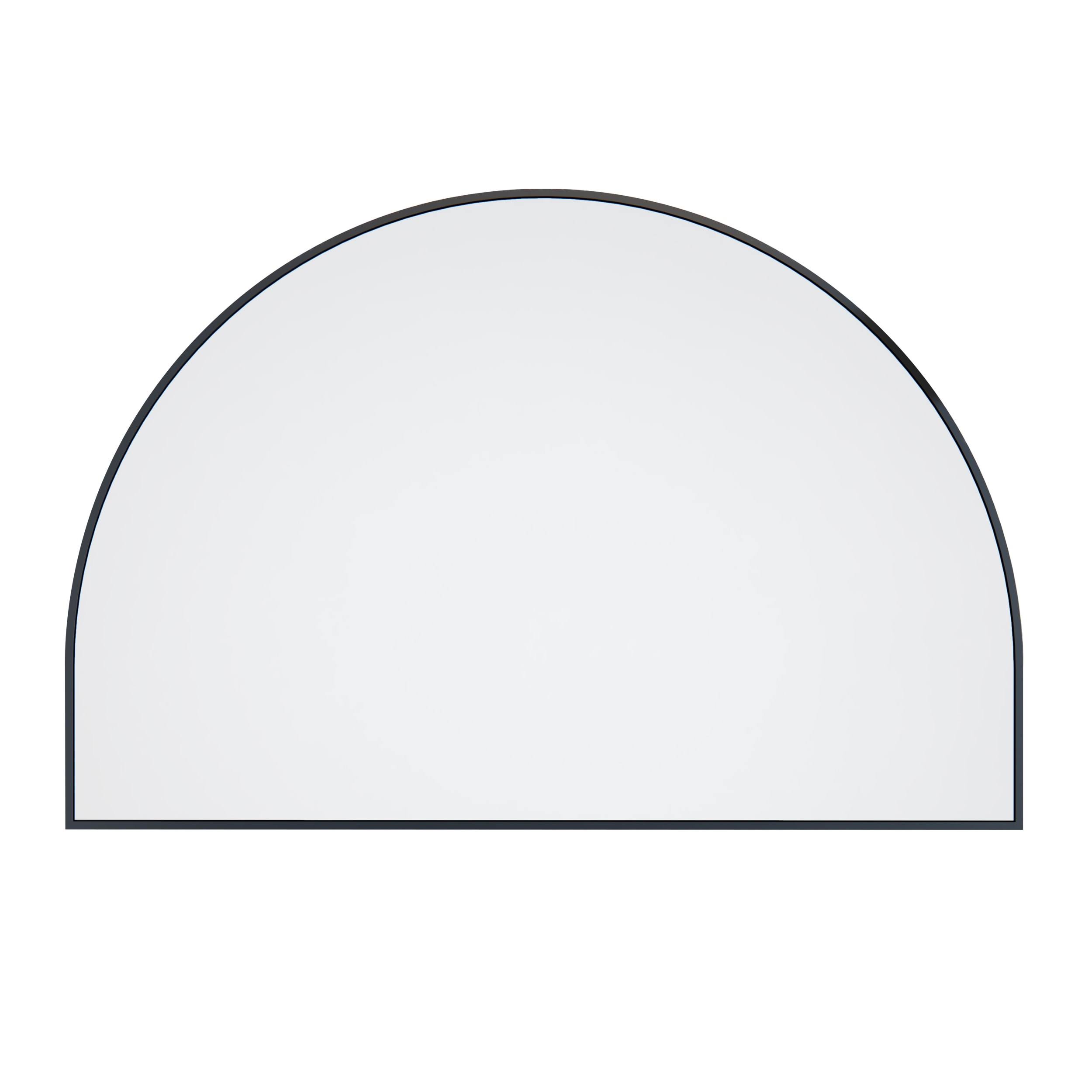 Glass Warehouse 48 in. W x 32 in. H Framed Arched Bathroom Vanity Mirror in Black