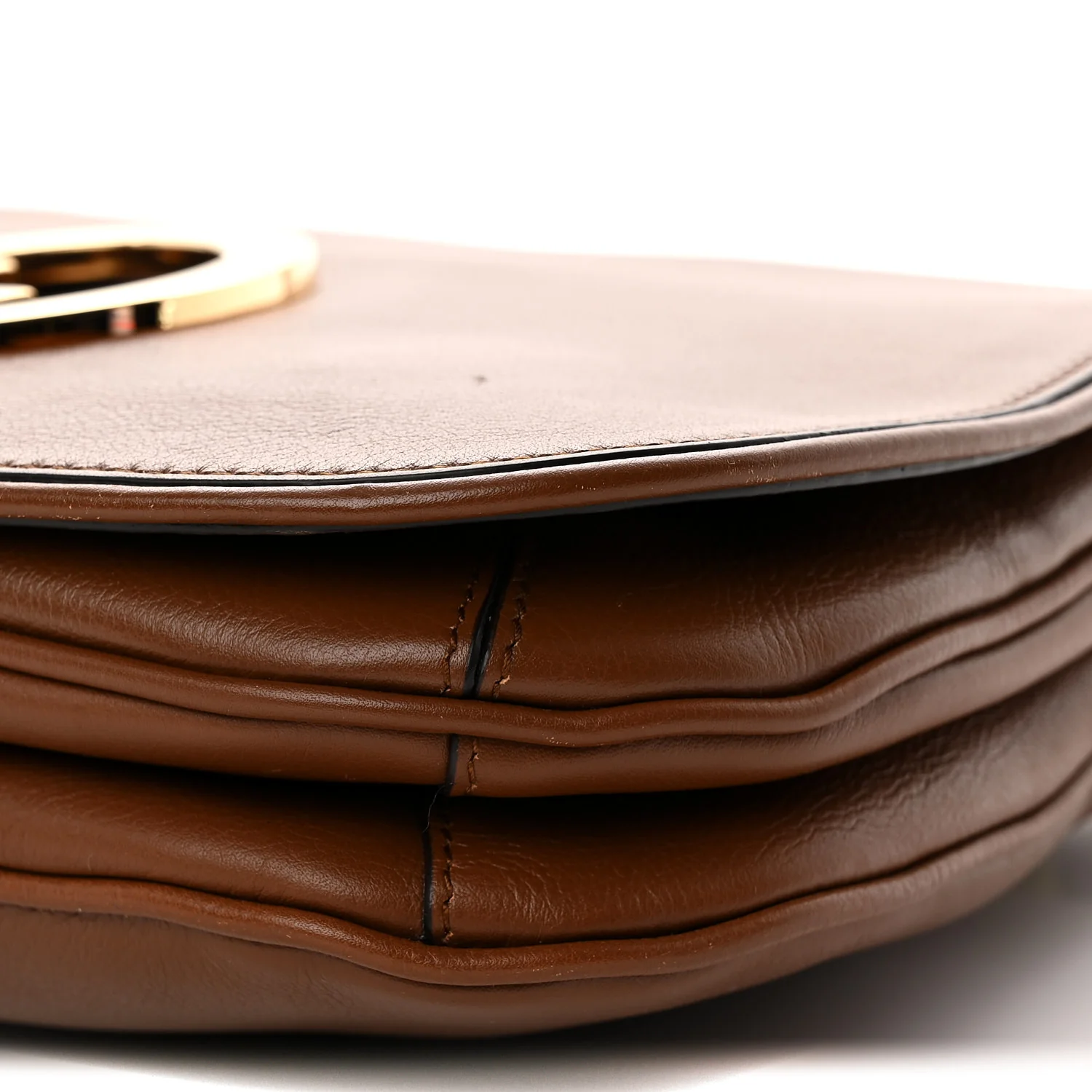 Roxy Calfskin Web Medium Blondie Shoulder Flap Bag Cuir