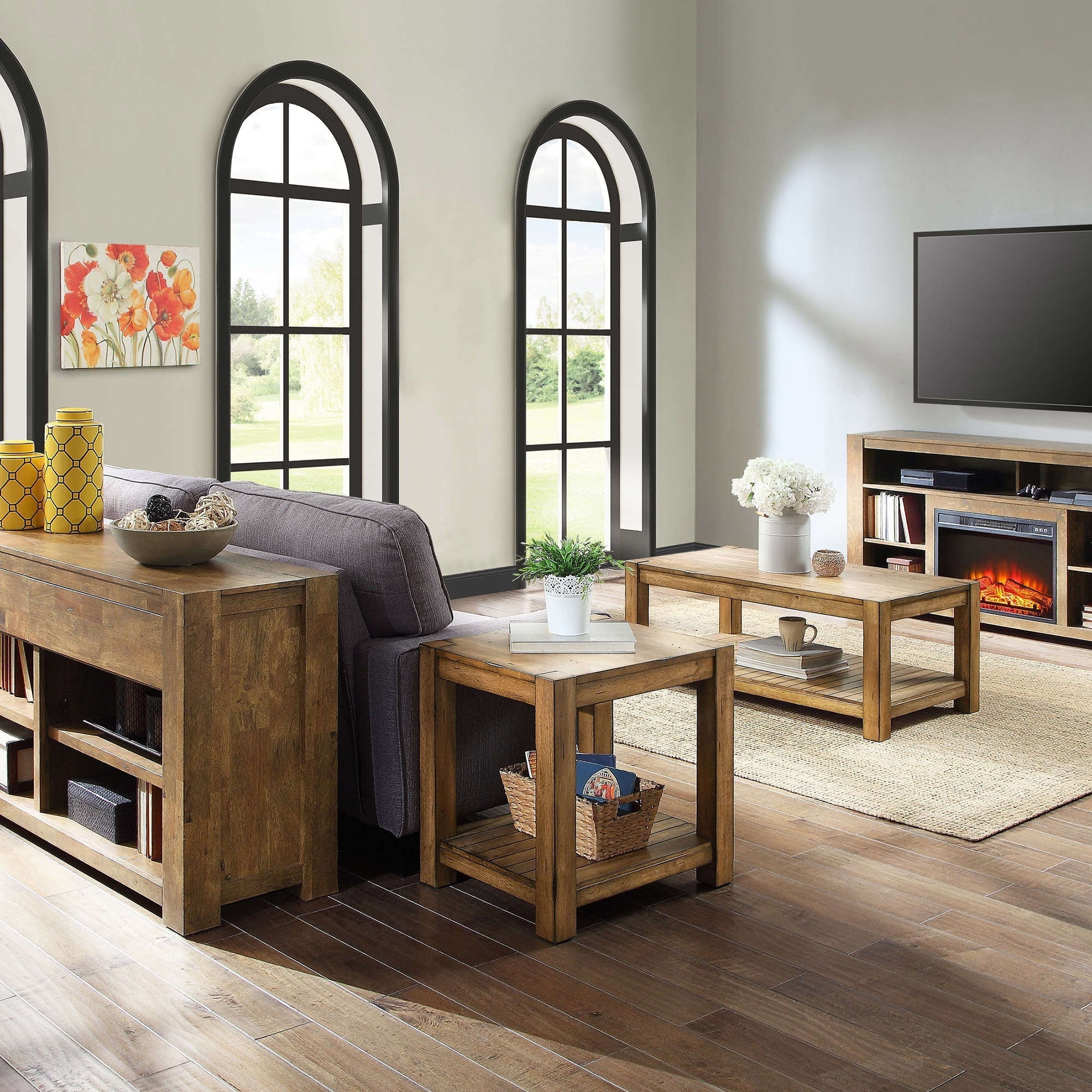 Better Homes & Gardens Bryant Solid Wood End Table, Rustic Maple Brown Finish