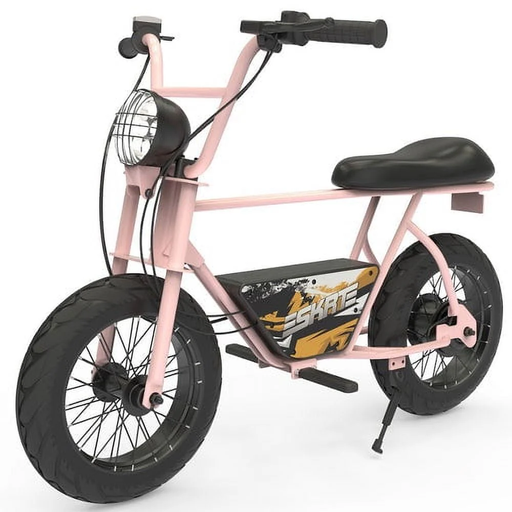SKRT Electric Balance Bike Bicycle Scooter, 250W 24V Brushless Motor, Big LED, 16 in Rubber Tire, Max Distance 12 MILES, Max Speed 12.4MILE/H, Max Load 165 lb, Safety Battery Switch