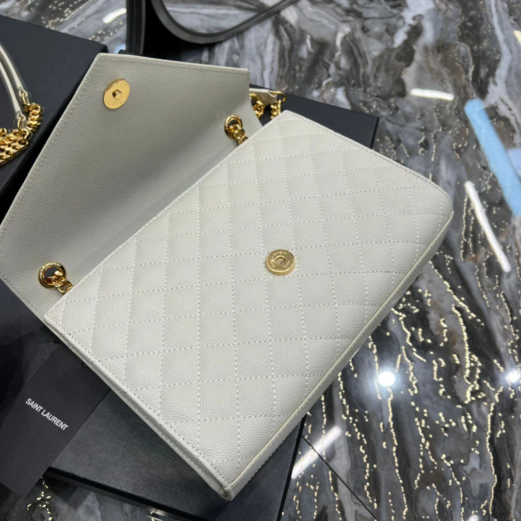 Ysl Envelope Bag Medium White 487206
