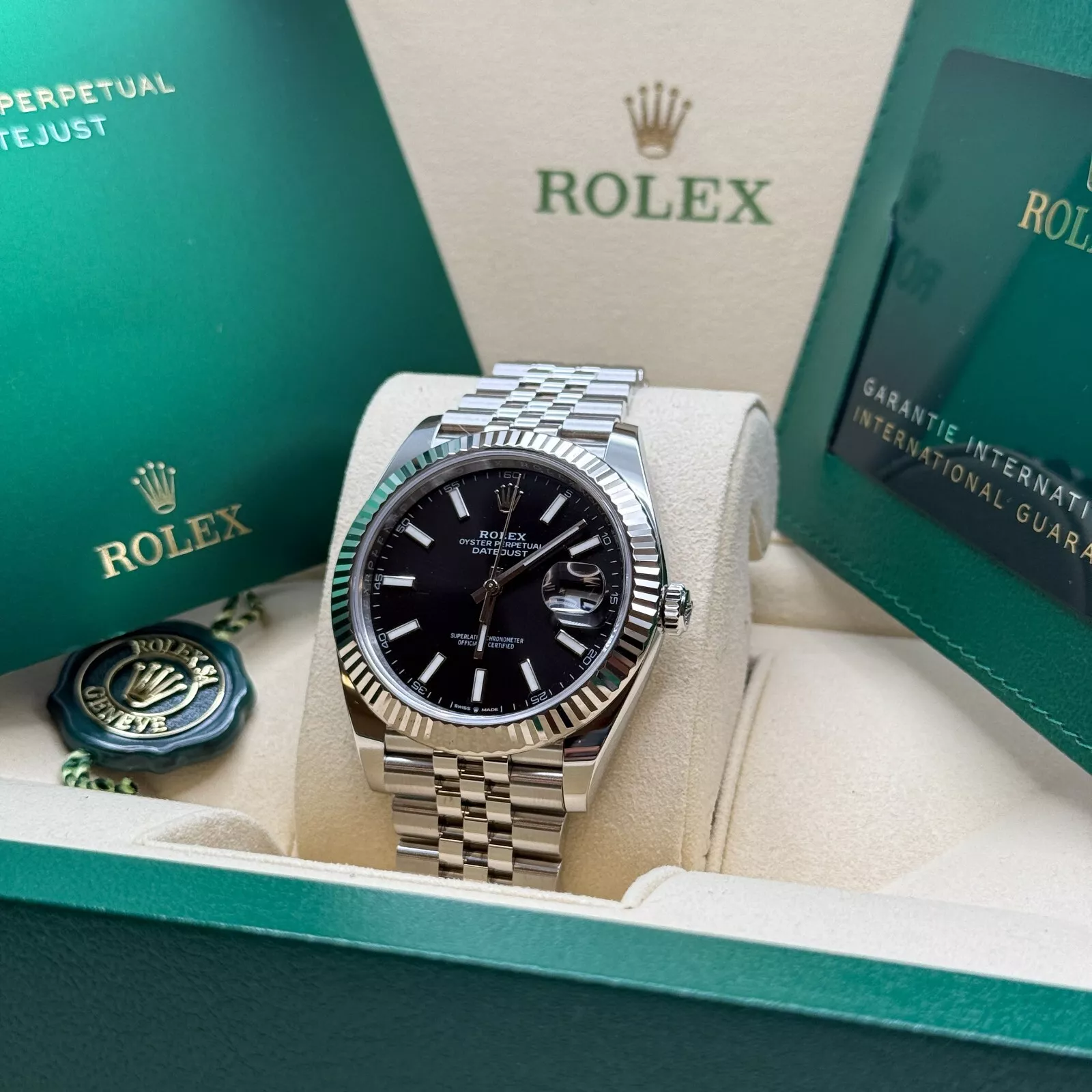 [Super Clone]RLX  Datejust Black Index Jubilee 41mm Stainless Steel - 126334-0018