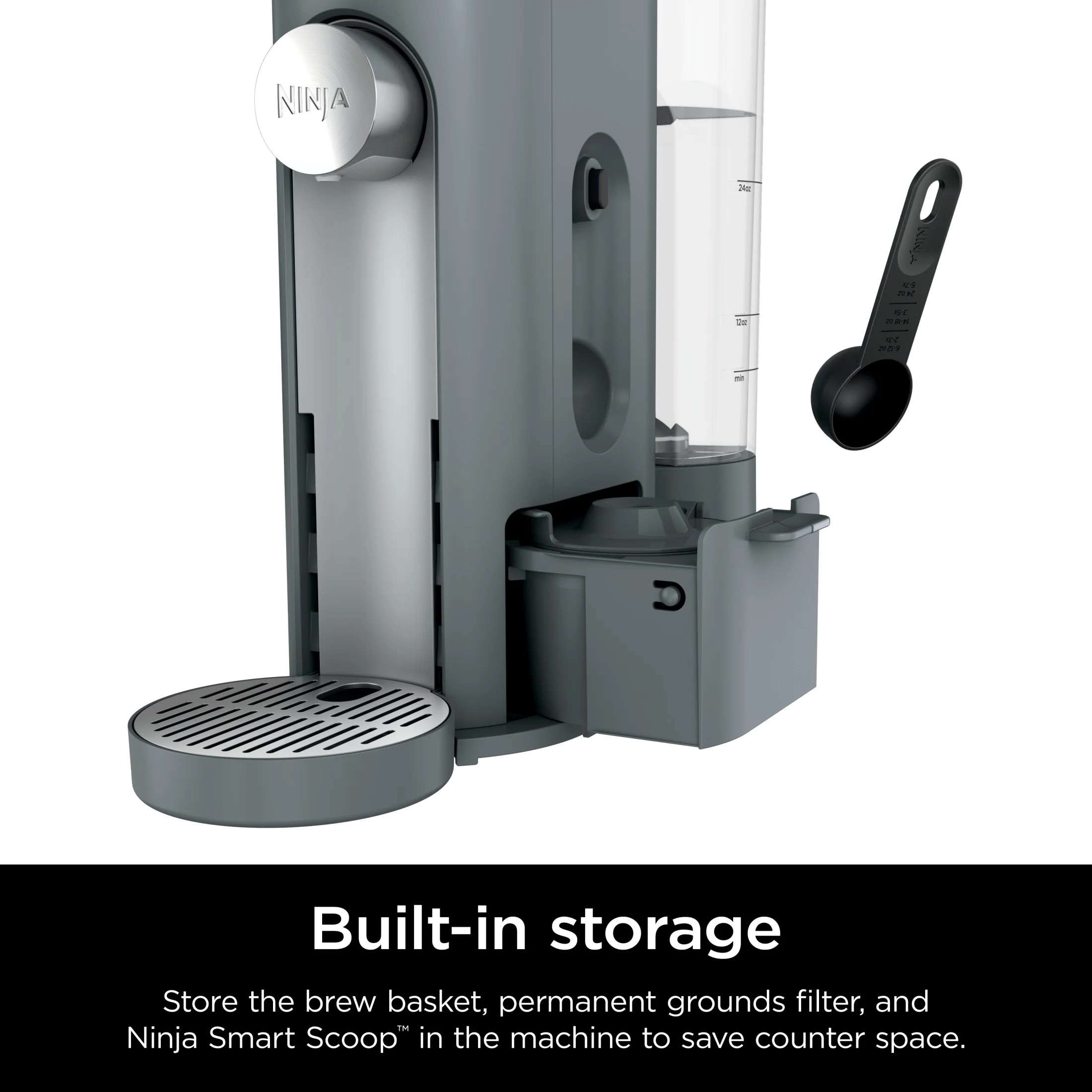 Pods Grounds Single-Serve Coffee Brewer, Steam Grey(Gray) - Image 8