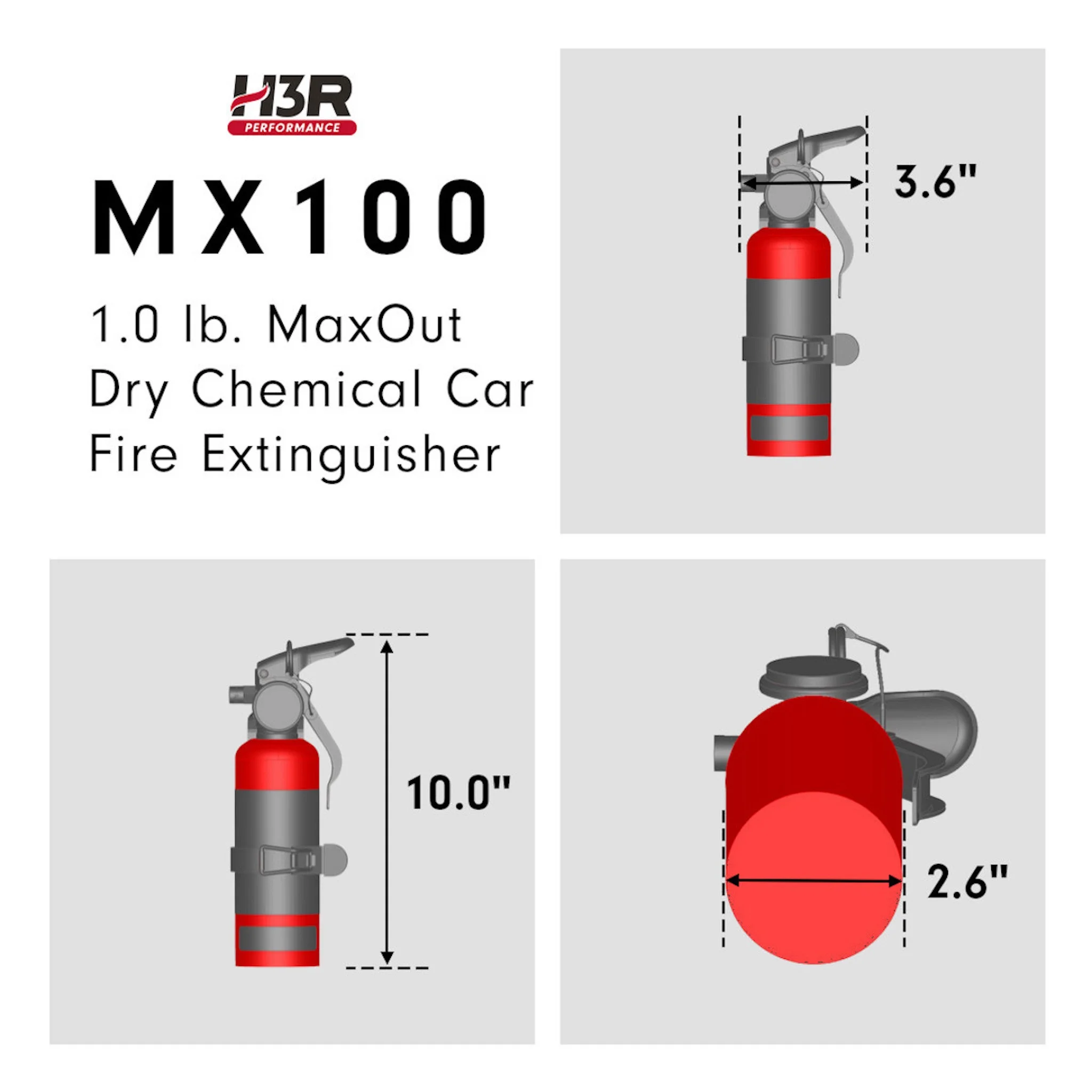 MaxOut Dry Chemical Car Fire Extinguisher 1.0 lb. Chrome(Chrome) - Image 5