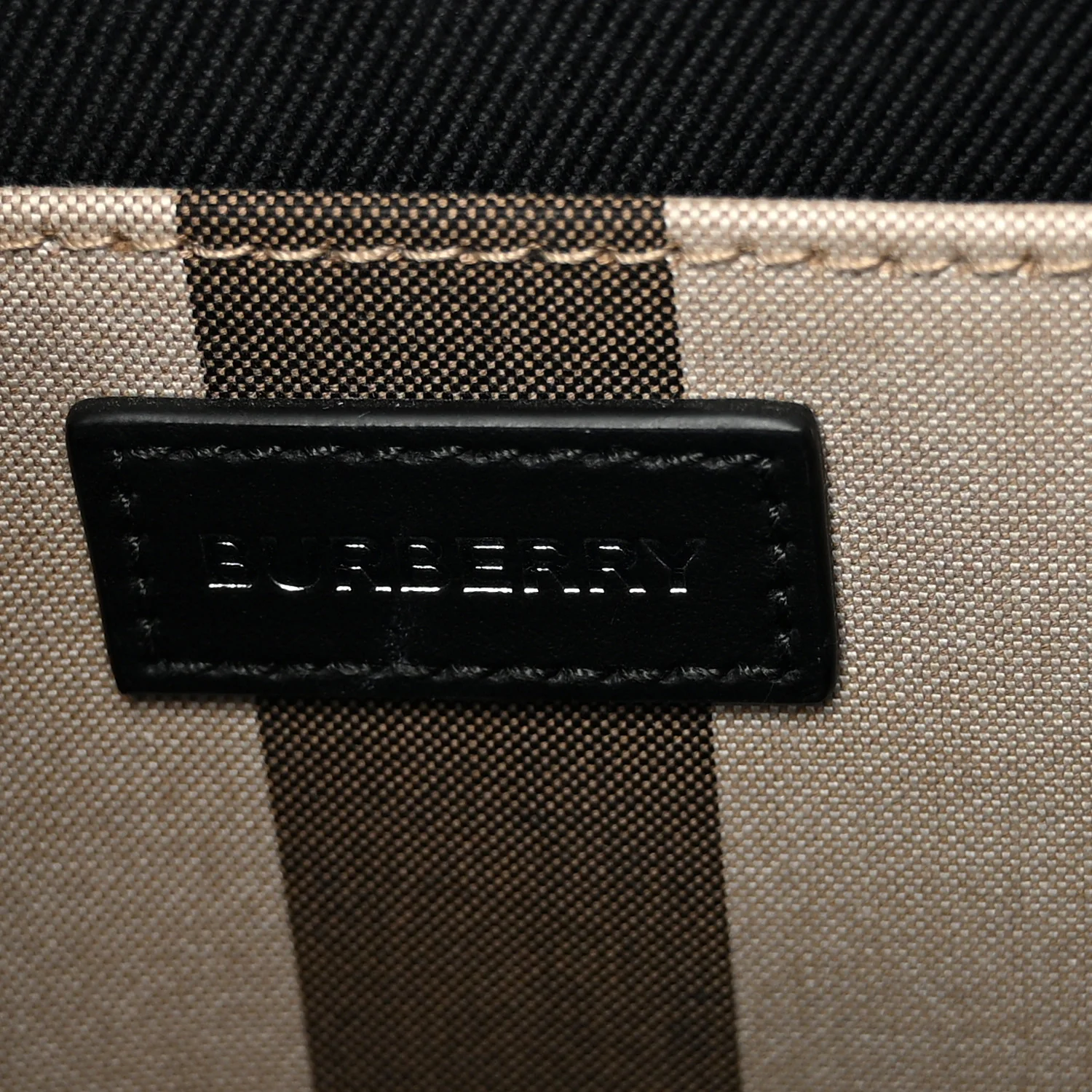 Calfskin House Check Small N/S Tote Black
