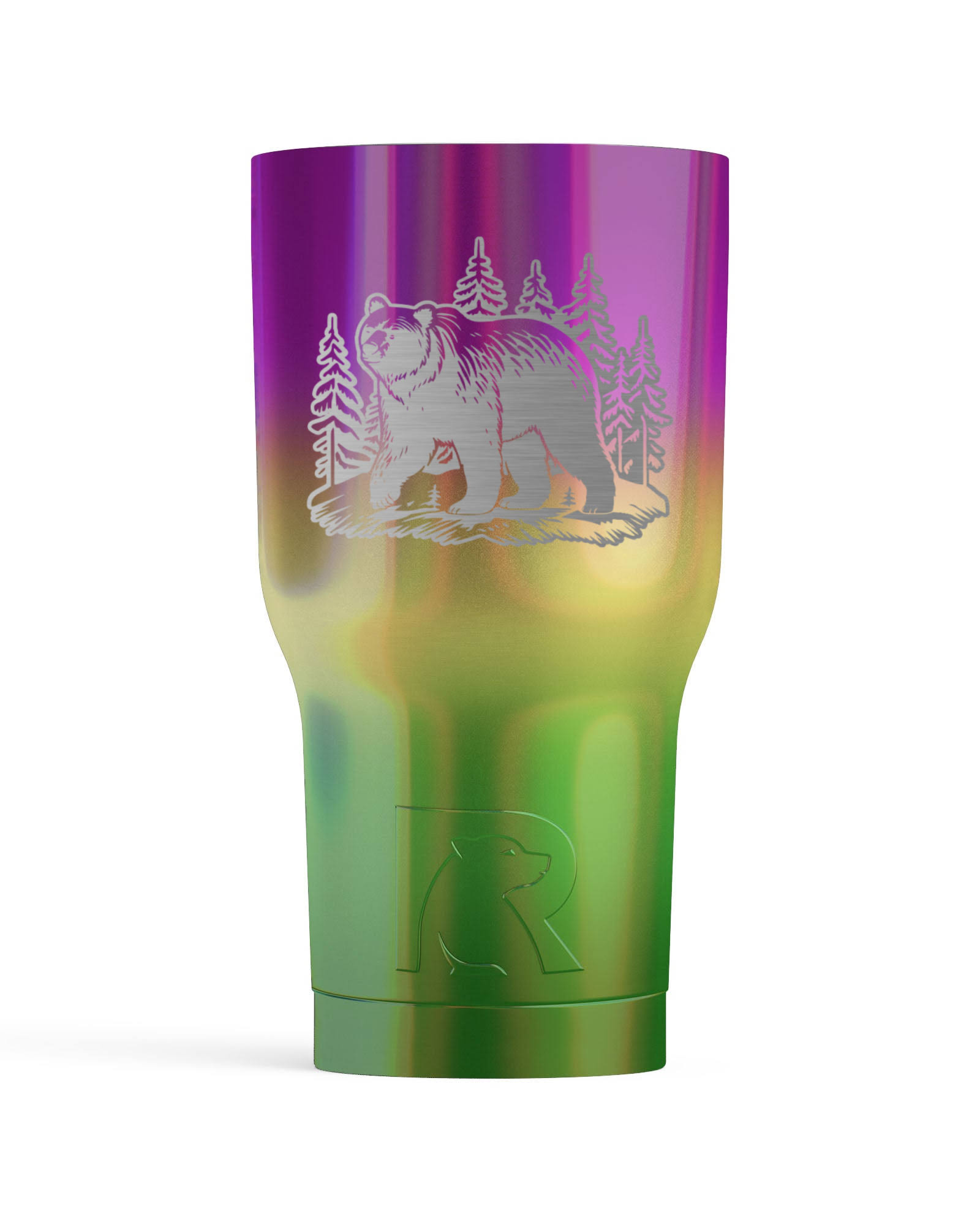 RTIC 20oz Tumbler, Mardi Gras, Metallic, Stainless Steel & Vacuum Insulated, Flip-Top Lid